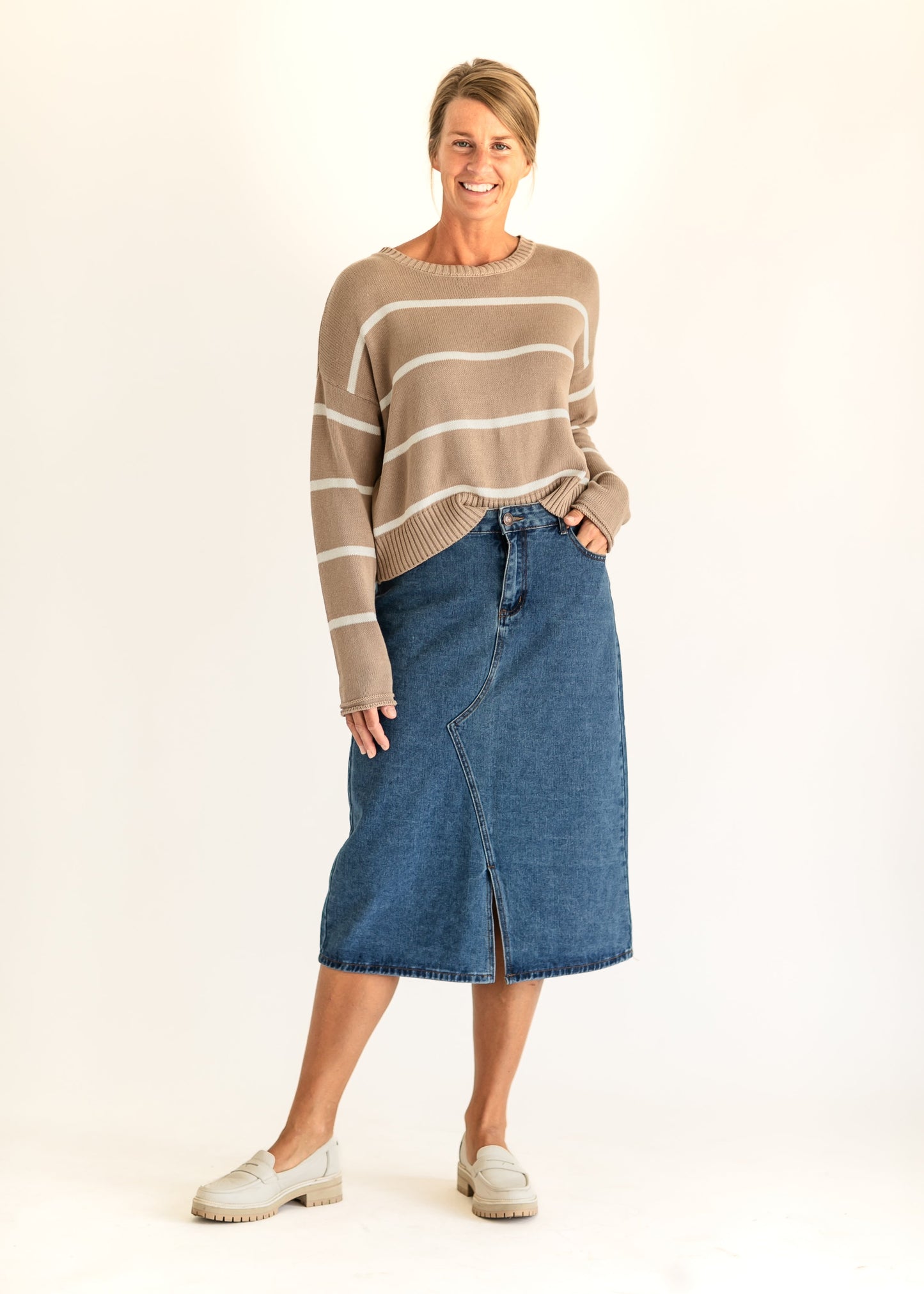 Sienna Latte Stripe Sweater - FINAL SALE