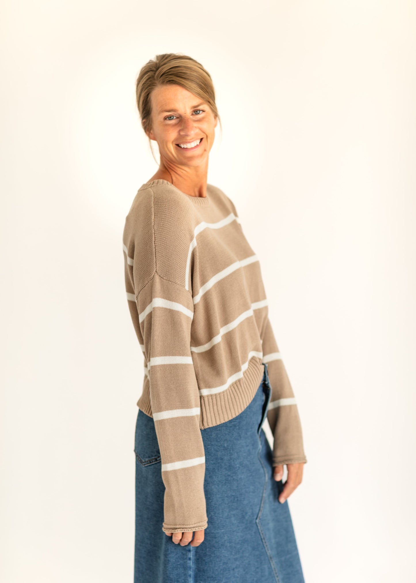 Sienna Latte Stripe Sweater - FINAL SALE