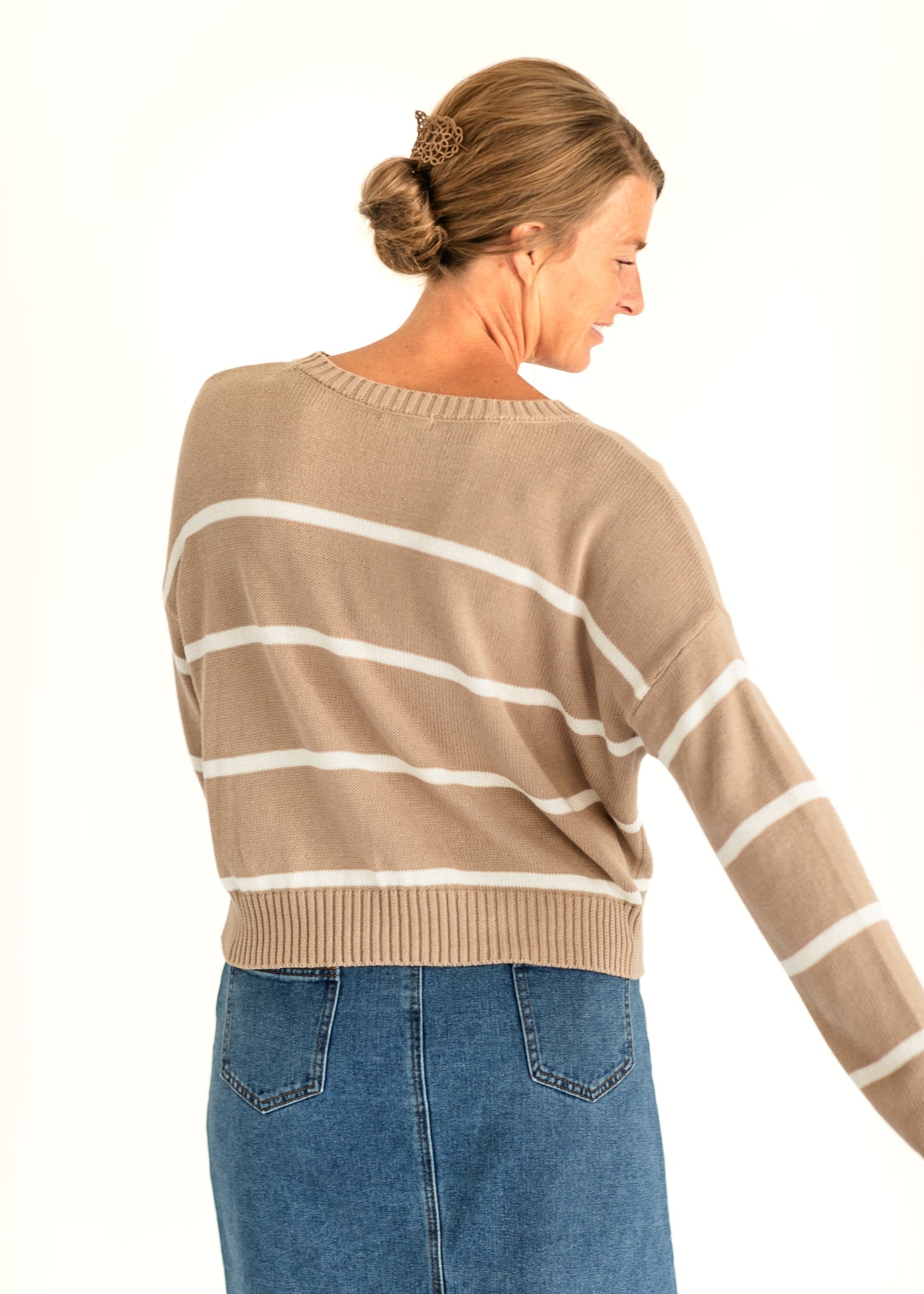 Sienna Latte Stripe Sweater - FINAL SALE