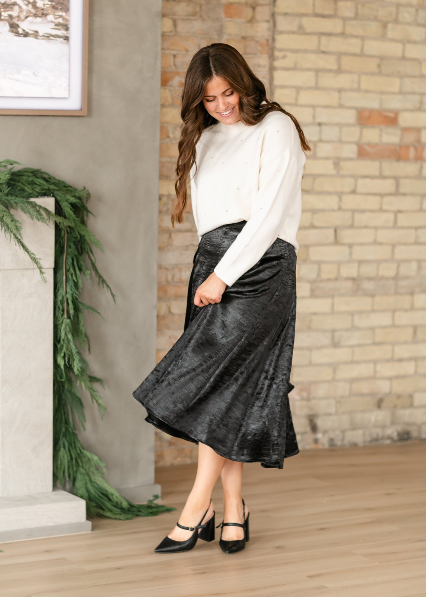 Silver Pearl Embellished Soft Knit Sweater - FINAL SALE