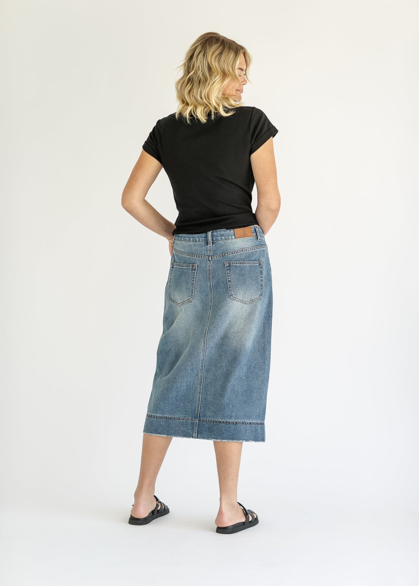 Skylar Button Front Midi Skirt - FINAL SALE