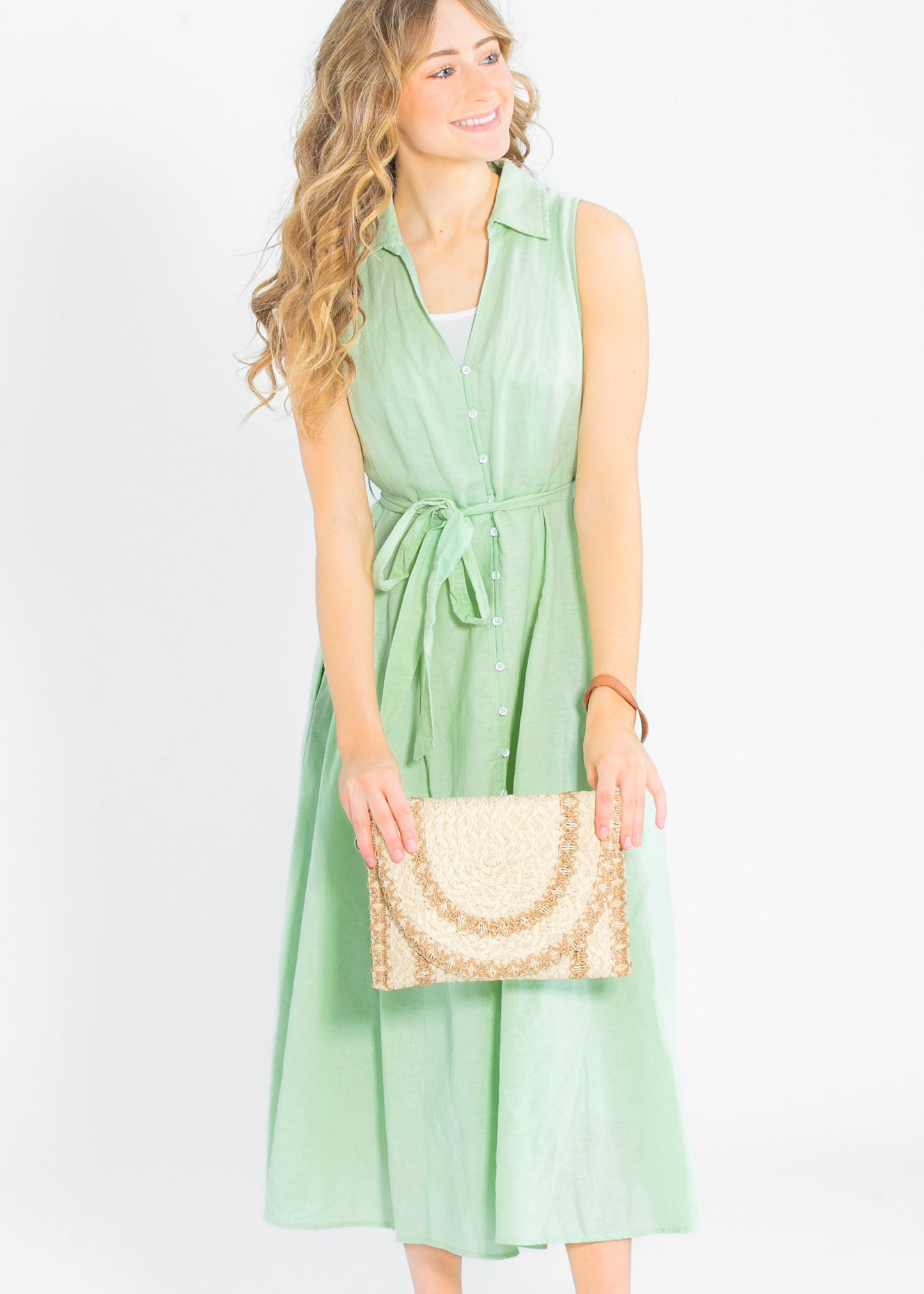 Sleeveless Linen Blend Maxi Dress - FINAL SALE