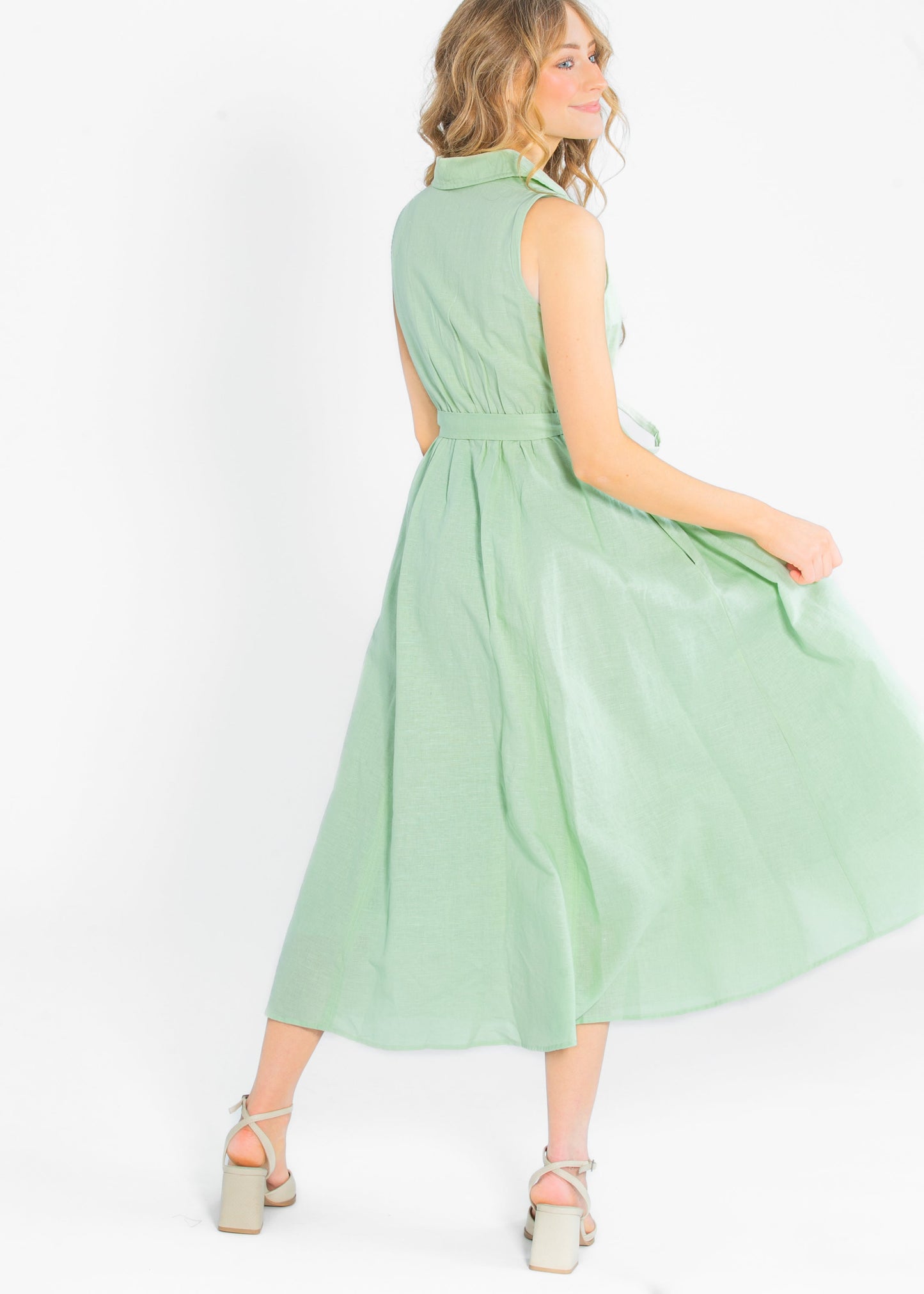 Sleeveless Linen Blend Maxi Dress - FINAL SALE