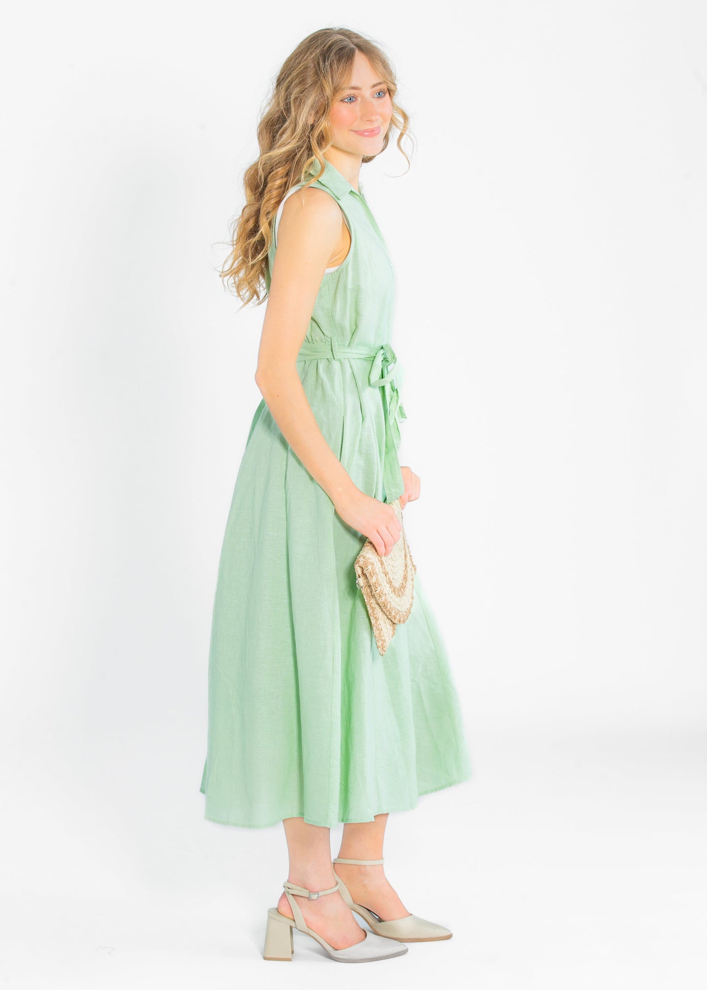 Sleeveless Linen Blend Maxi Dress - FINAL SALE