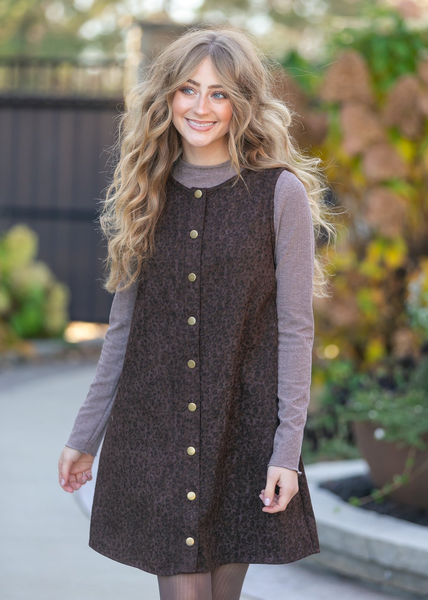 Sleeveless Printed Button Down Midi Dress - FINAL SALE