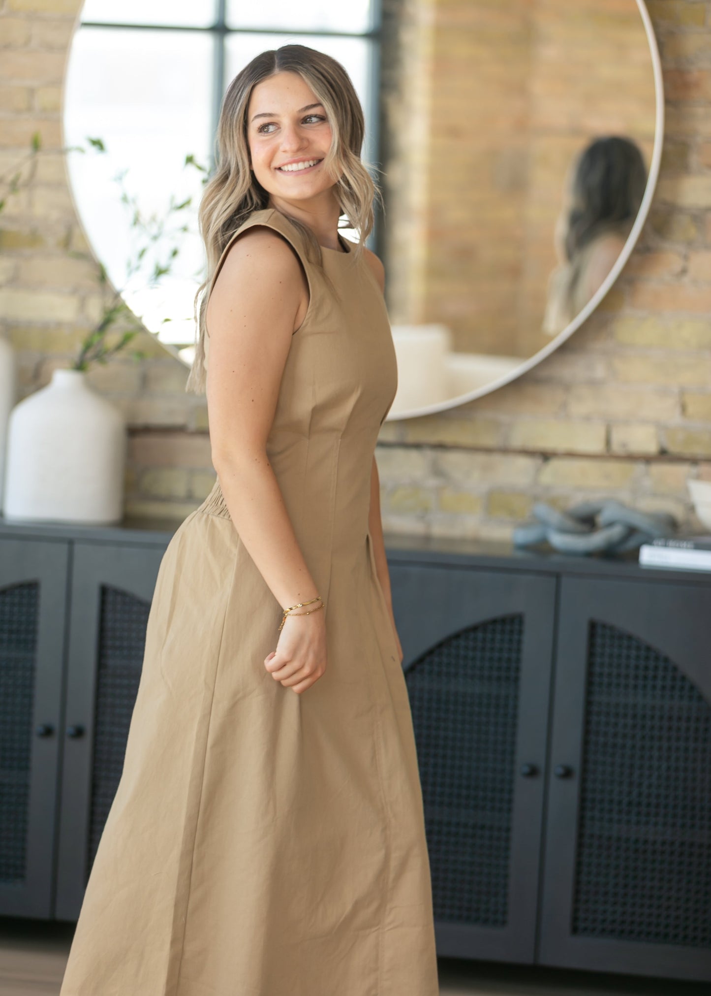 Sleeveless Twill Maxi Dress