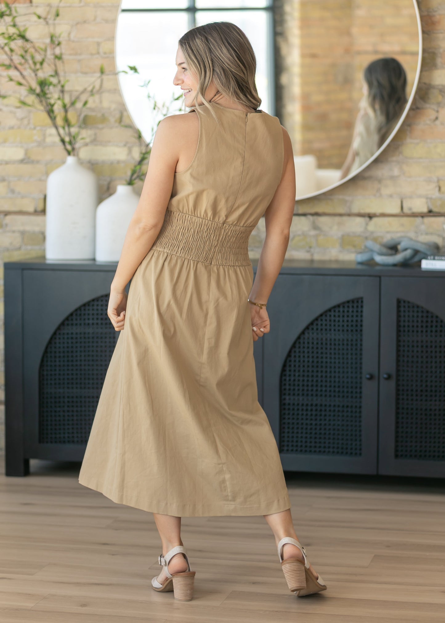 Sleeveless Twill Maxi Dress