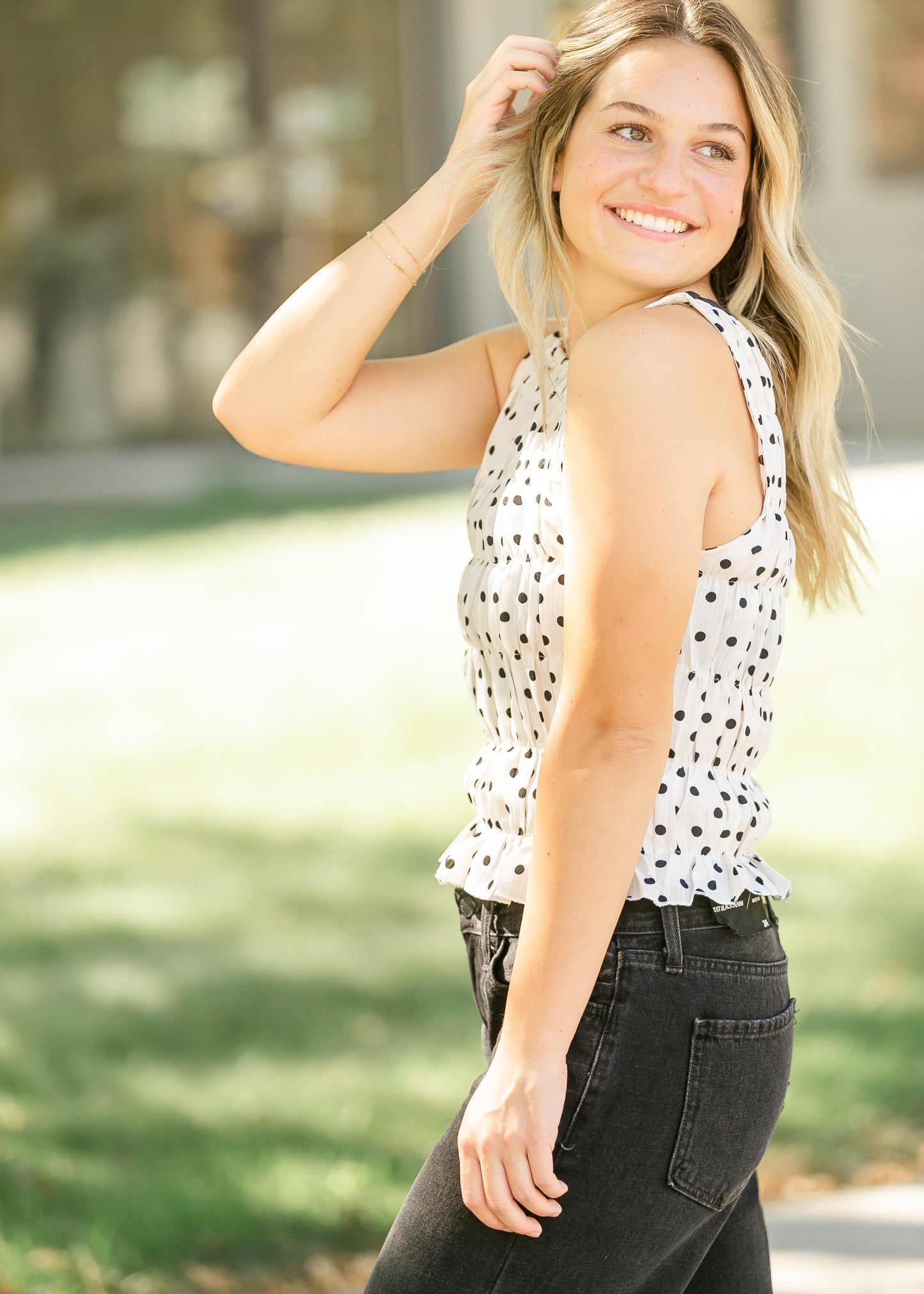 Smocked Polka Dot Tank Top - FINAL SALE