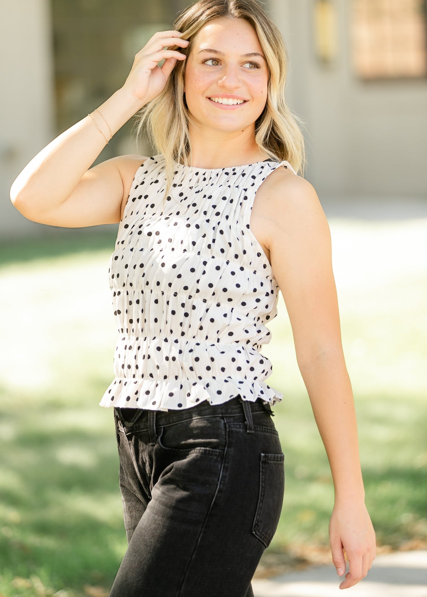 Smocked Polka Dot Tank Top - FINAL SALE