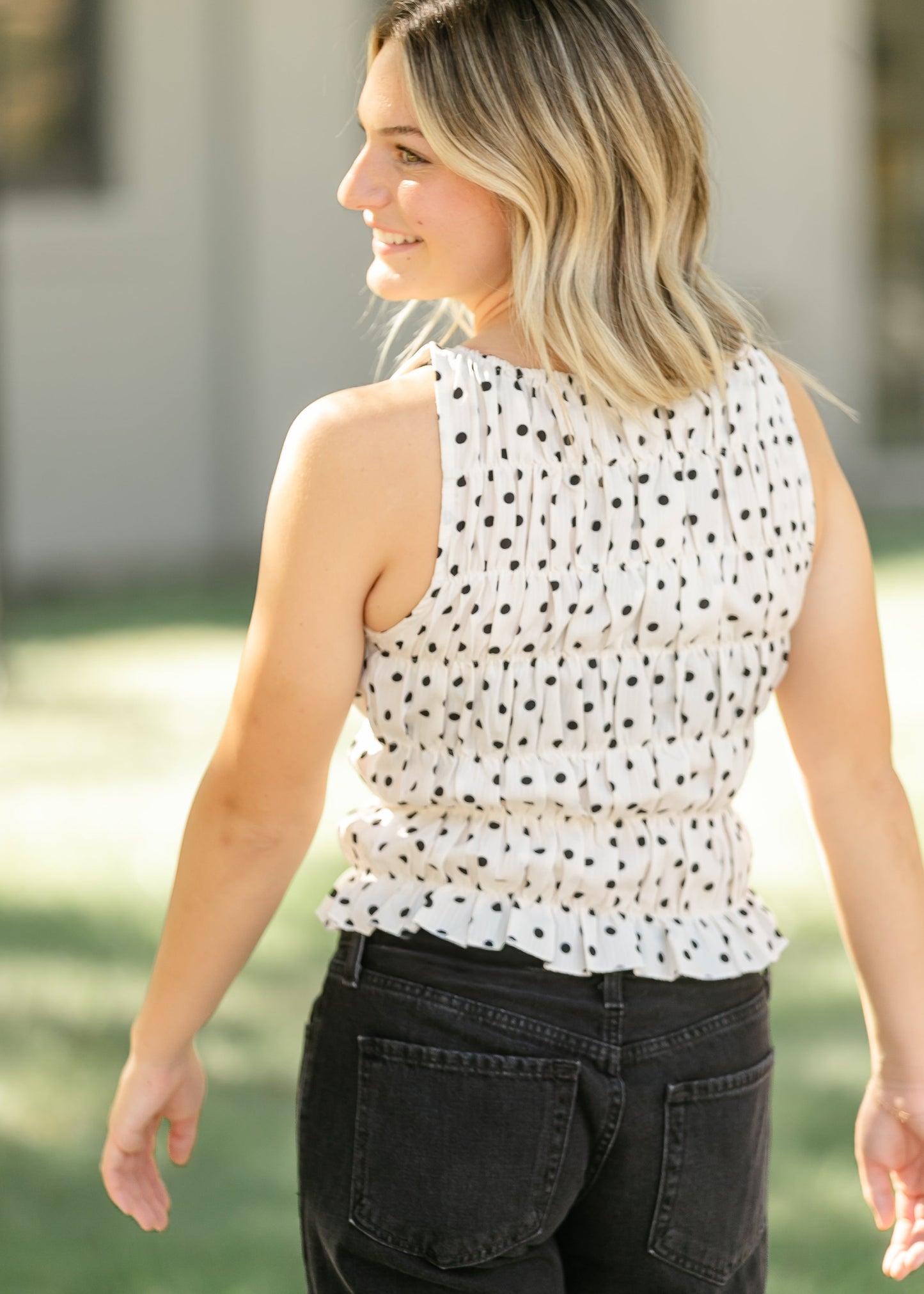 Smocked Polka Dot Tank Top - FINAL SALE