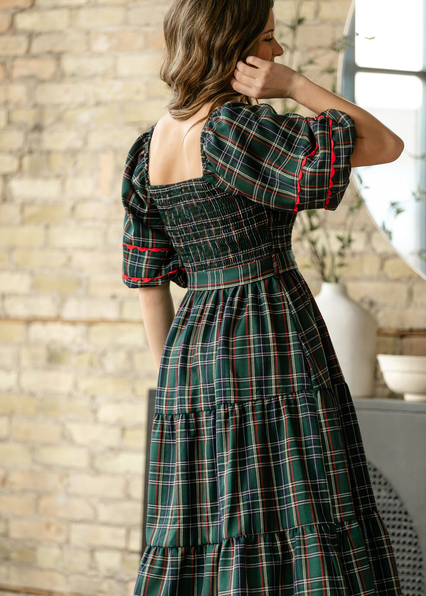 Smocked Puff Half Sleeve Maxi Dress