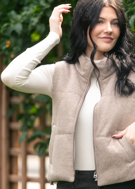 Soft Fleece Zip Up Puffer Vest - FINAL SALE