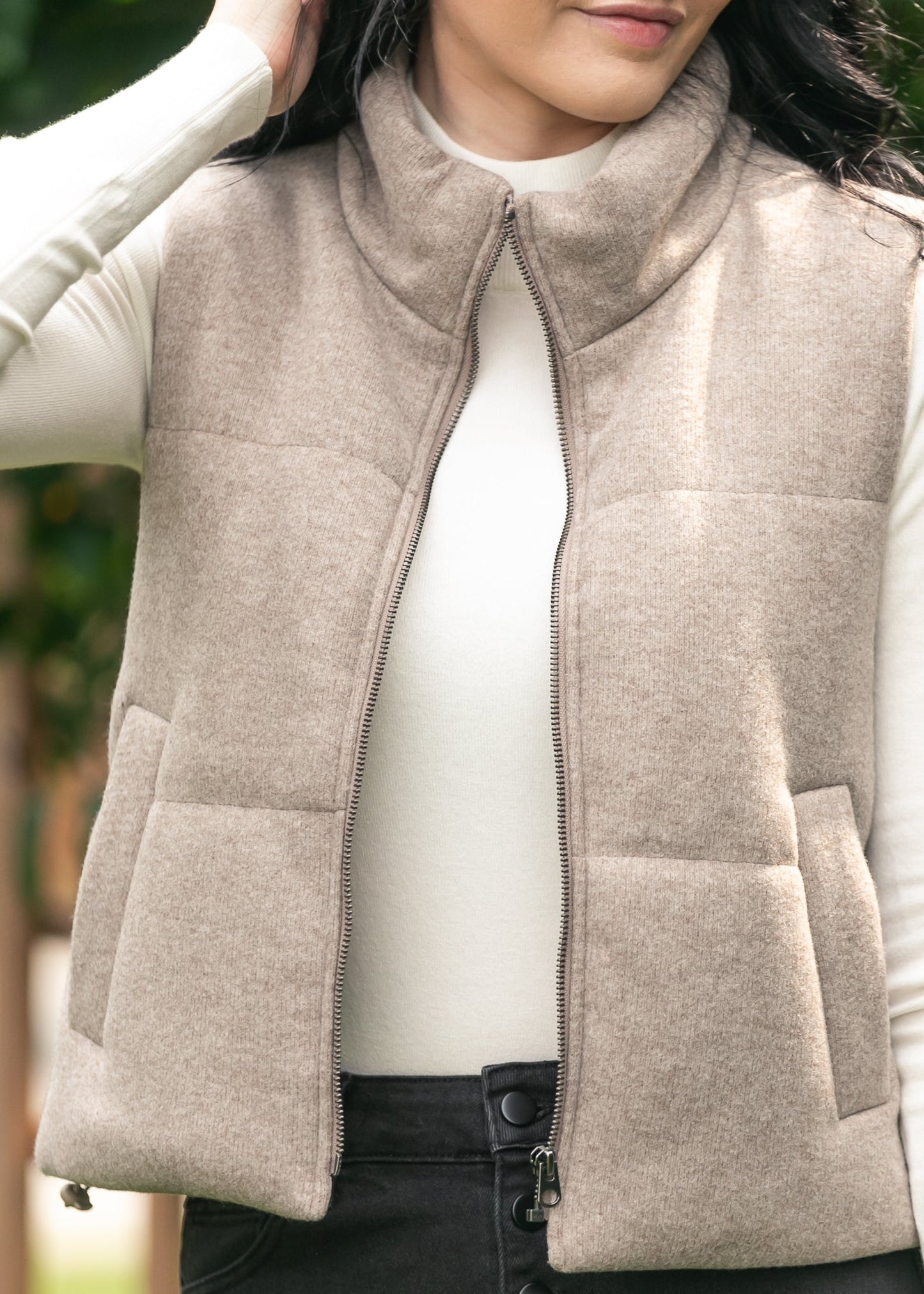Soft Fleece Zip Up Puffer Vest - FINAL SALE