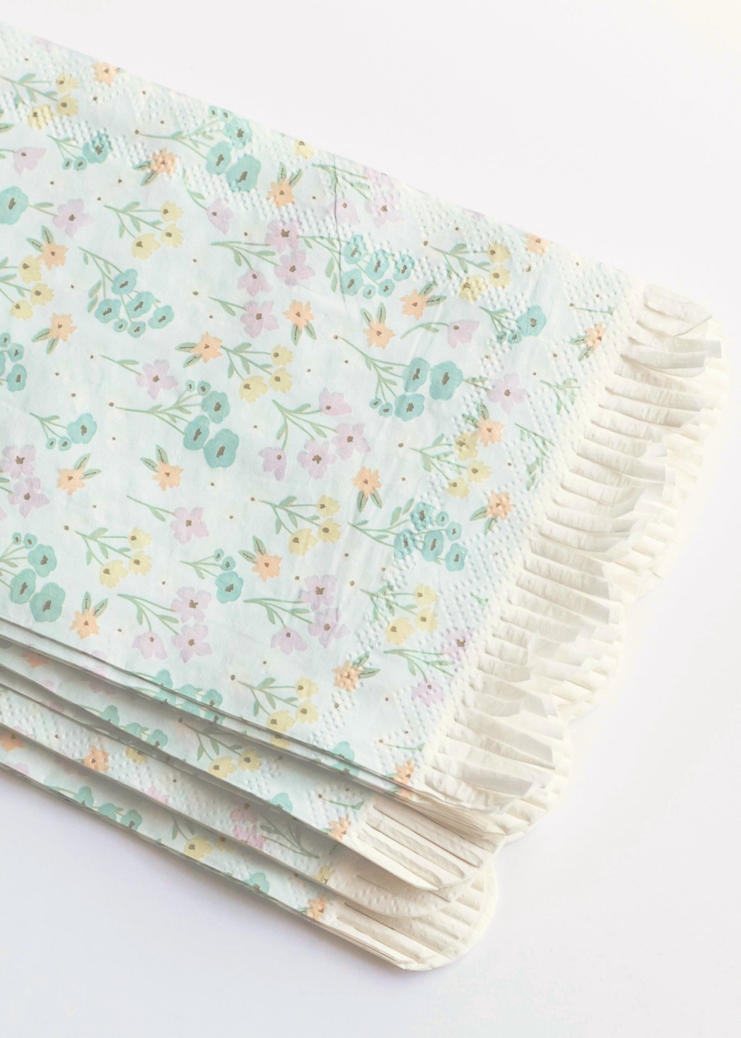Spring Floral Scallop Fringe Guest Napkin 24ct - FINAL SALE