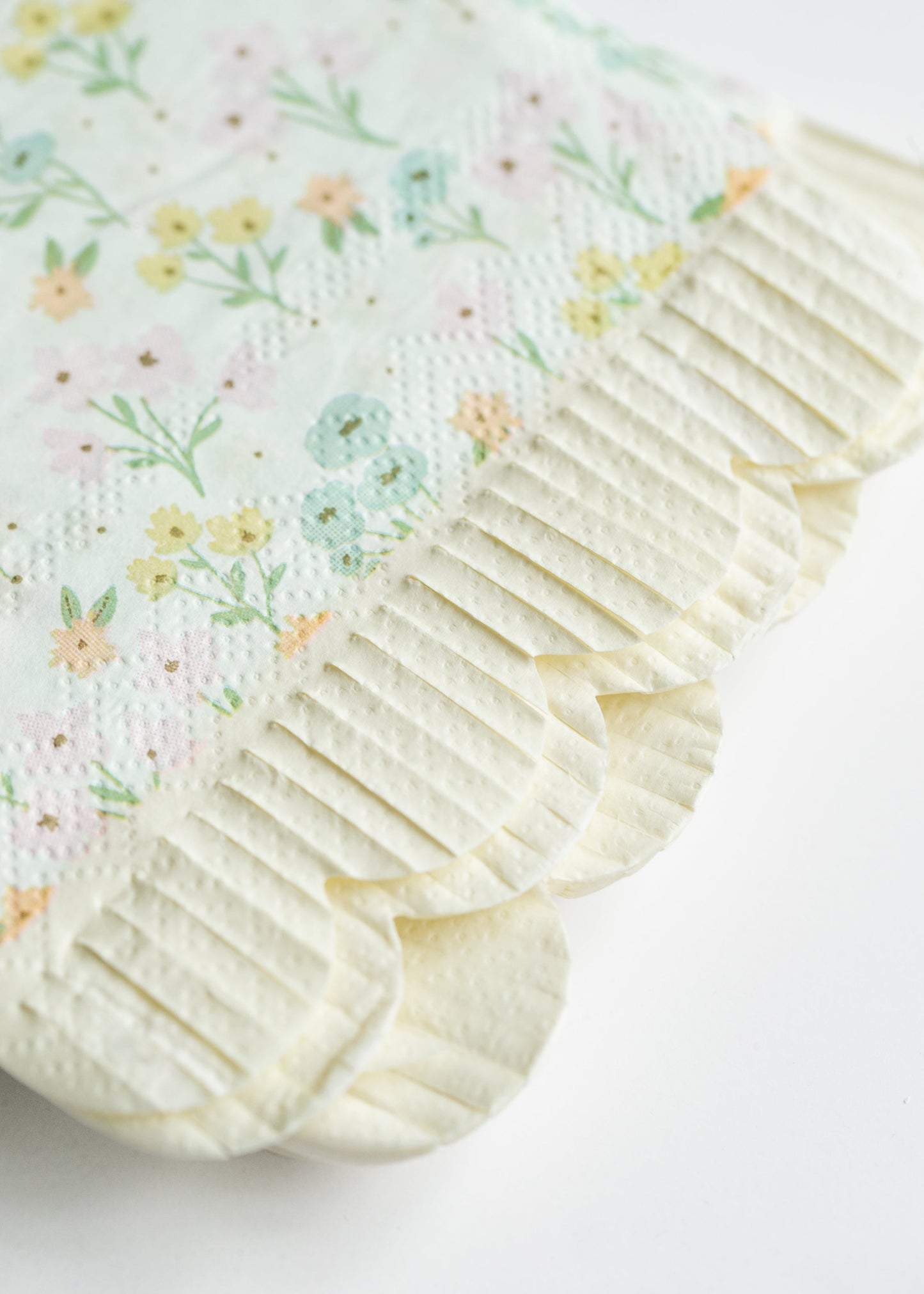 Spring Floral Scallop Fringe Guest Napkin 24ct - FINAL SALE