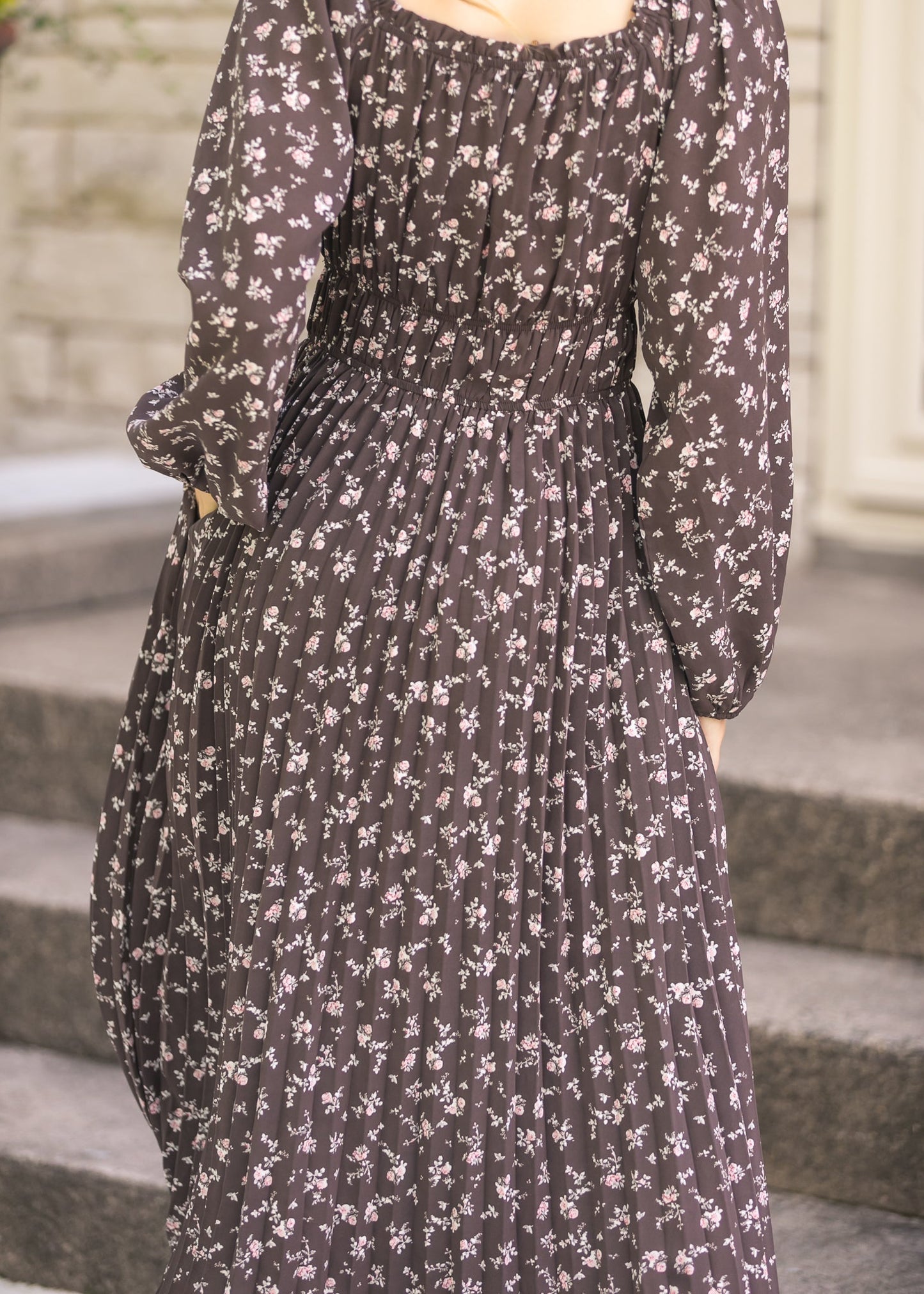 Square Neck Floral Maxi Dress - FINAL SALE