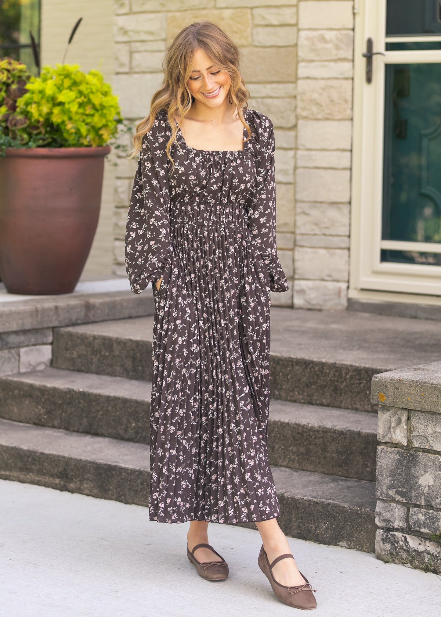 Square Neck Floral Maxi Dress - FINAL SALE