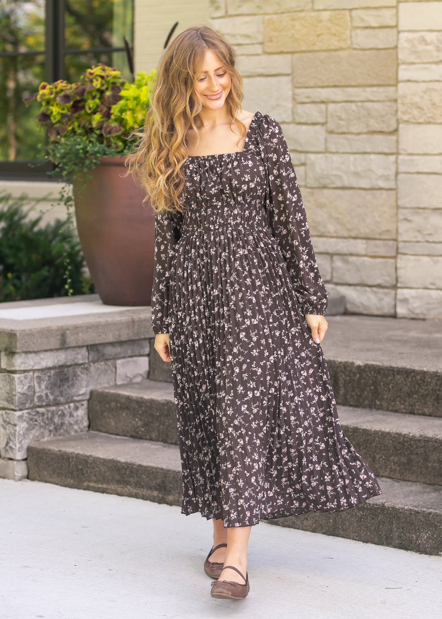 Square Neck Floral Maxi Dress - FINAL SALE