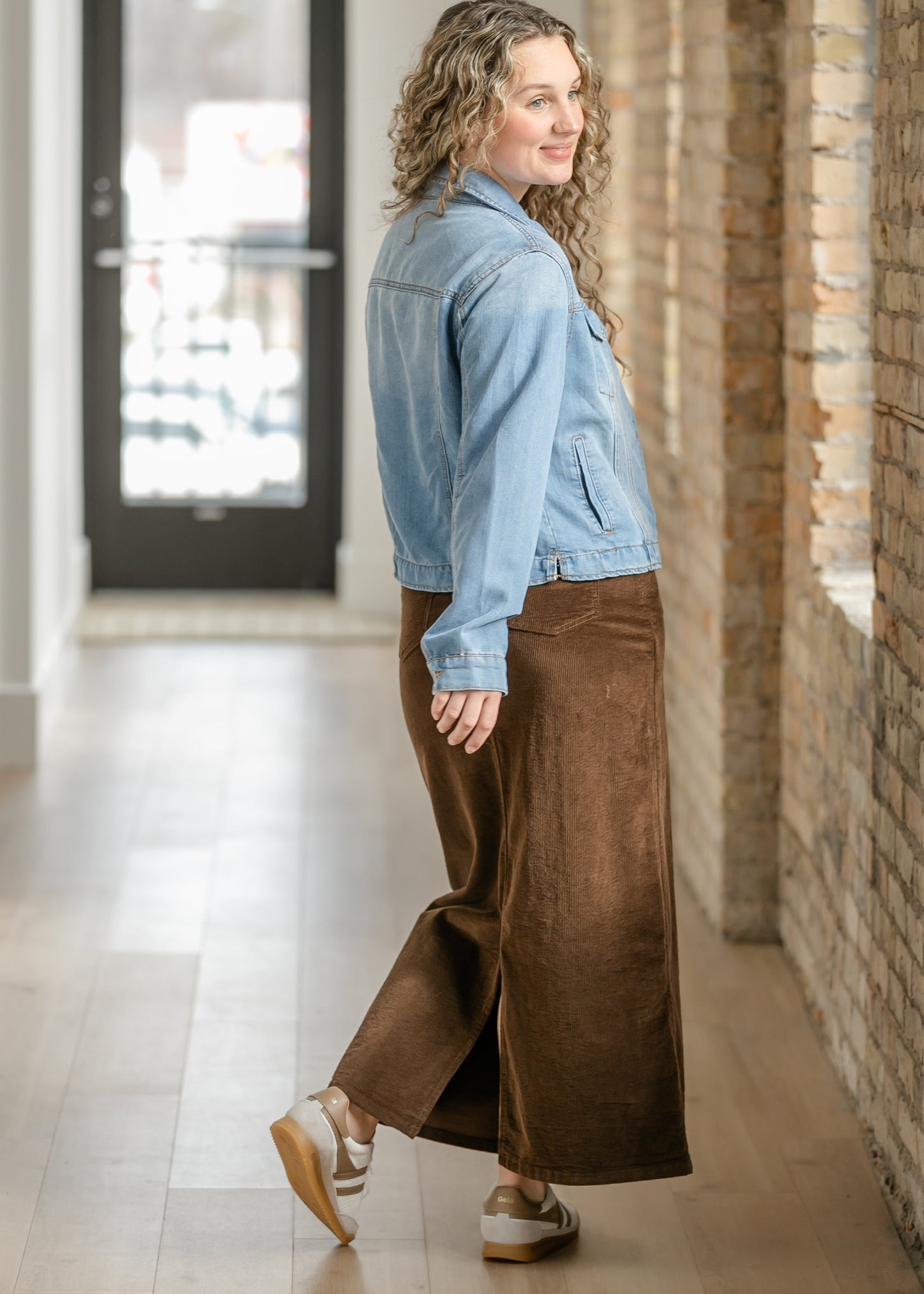 Stella Cafe Noir Corduroy Denim Maxi Skirt - FINAL SALE