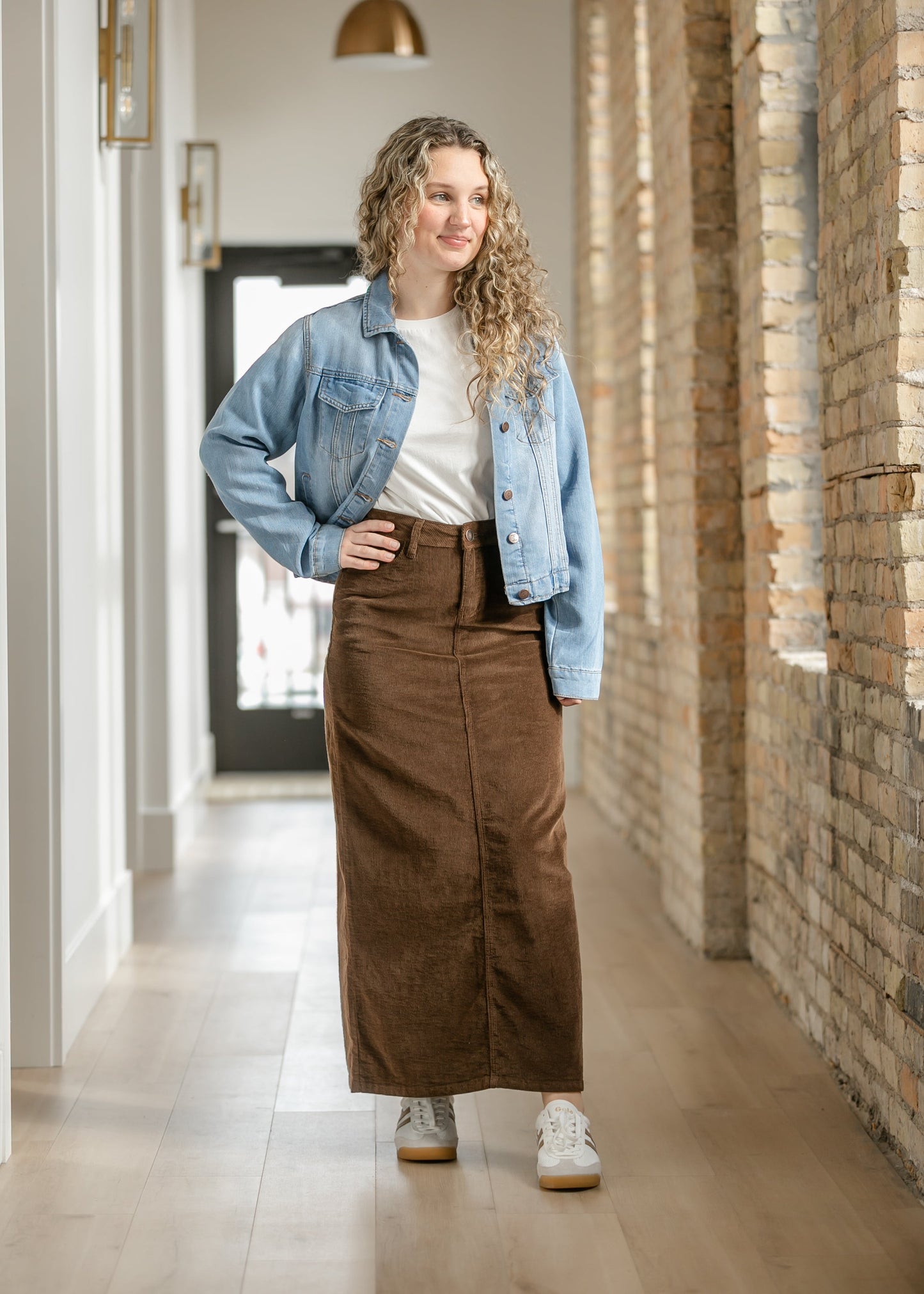 Stella Cafe Noir Corduroy Denim Maxi Skirt - FINAL SALE