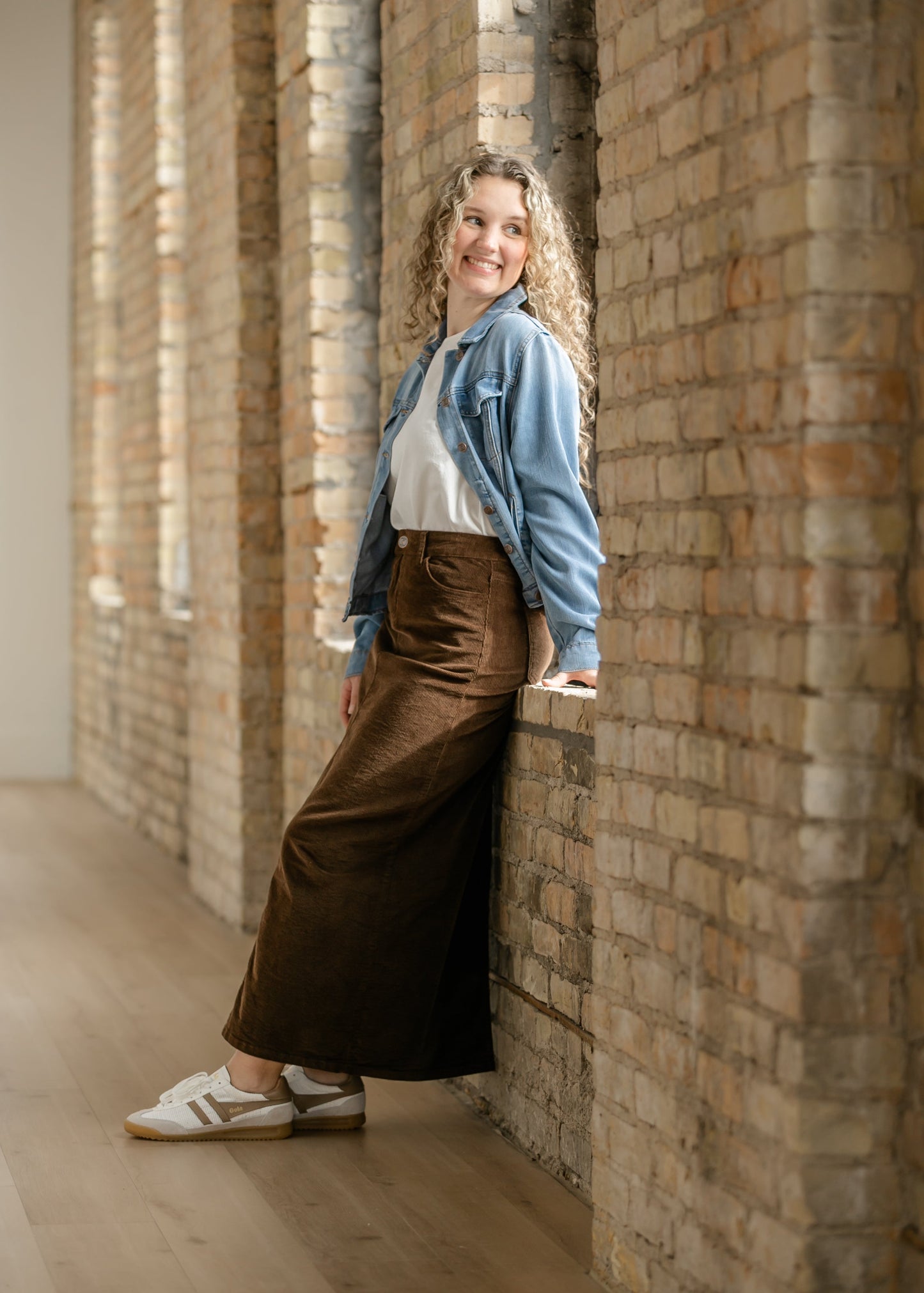 Stella Cafe Noir Corduroy Denim Maxi Skirt - FINAL SALE