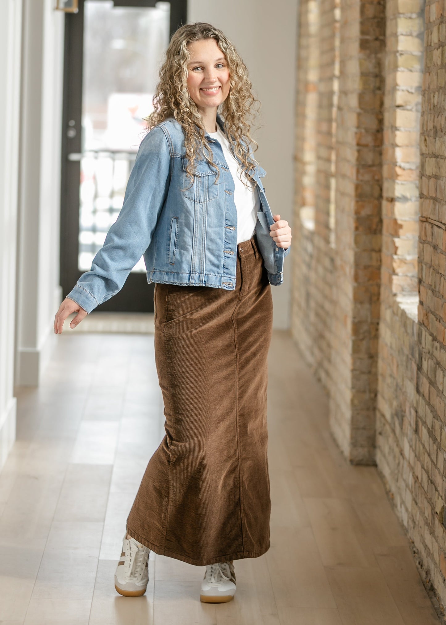 Stella Cafe Noir Corduroy Denim Maxi Skirt - FINAL SALE