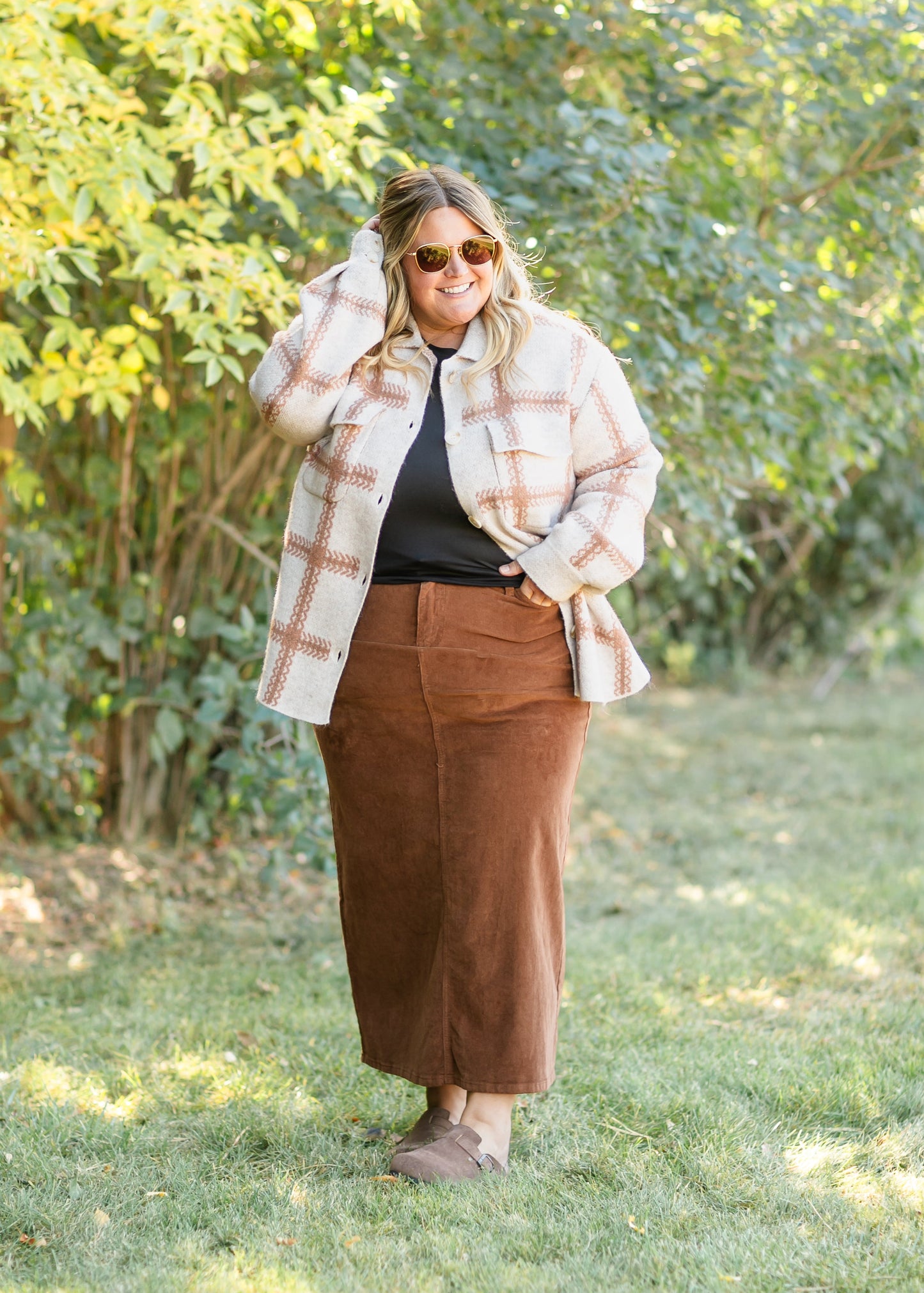 Stella Cafe Noir Corduroy Denim Maxi Skirt - FINAL SALE
