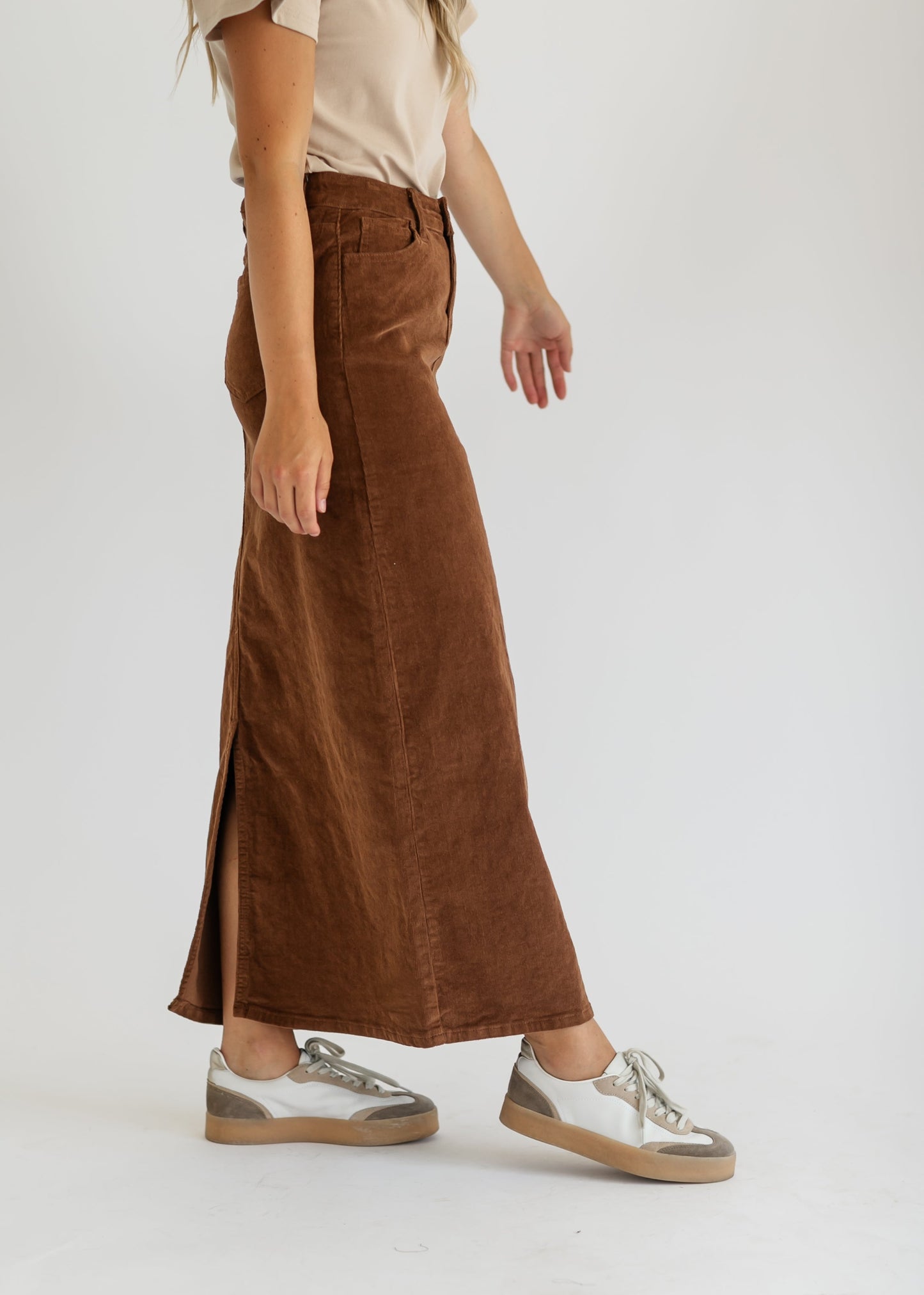 Stella Cafe Noir Corduroy Denim Maxi Skirt - FINAL SALE