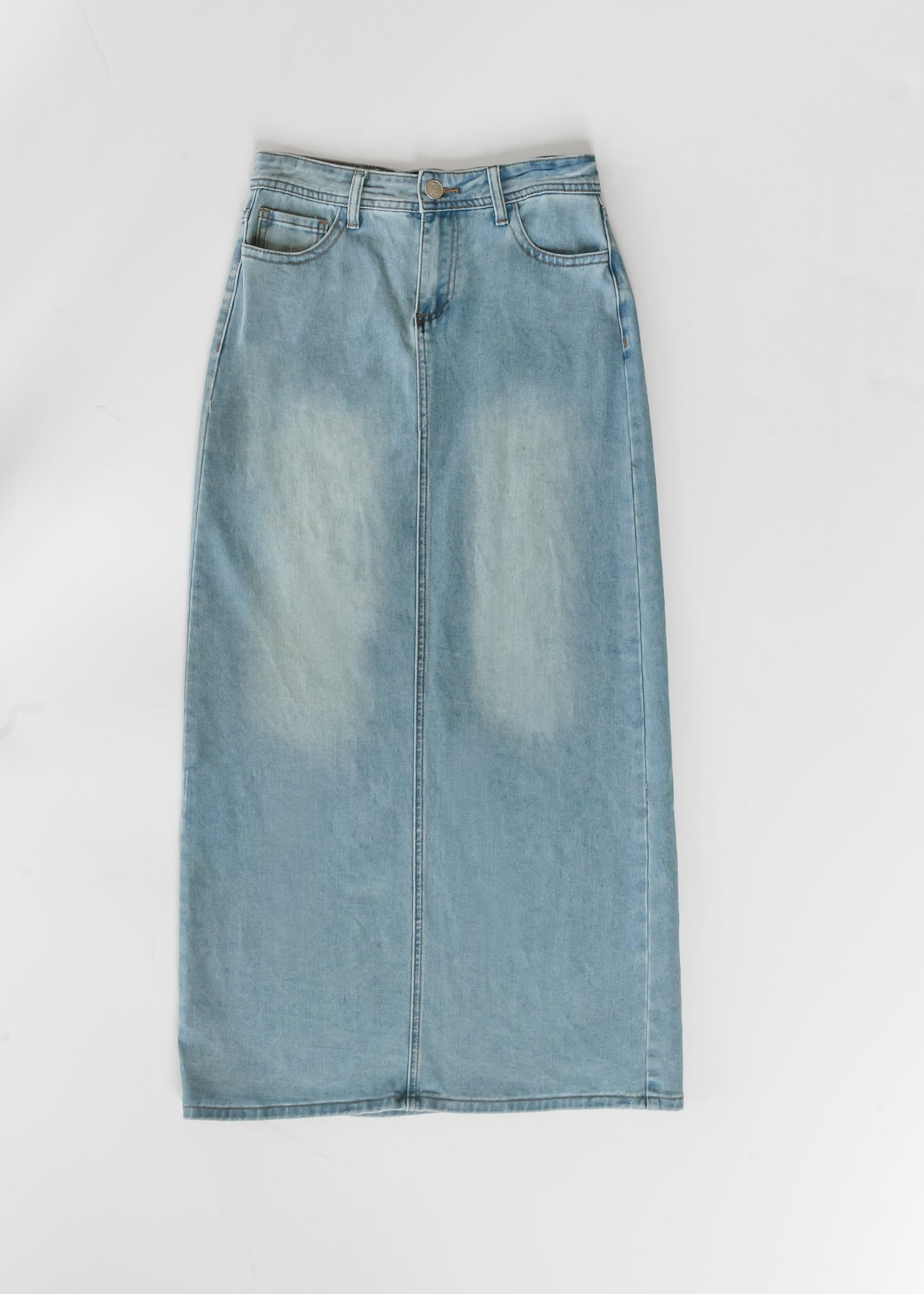 Stella Light Wash Maxi Denim Skirt