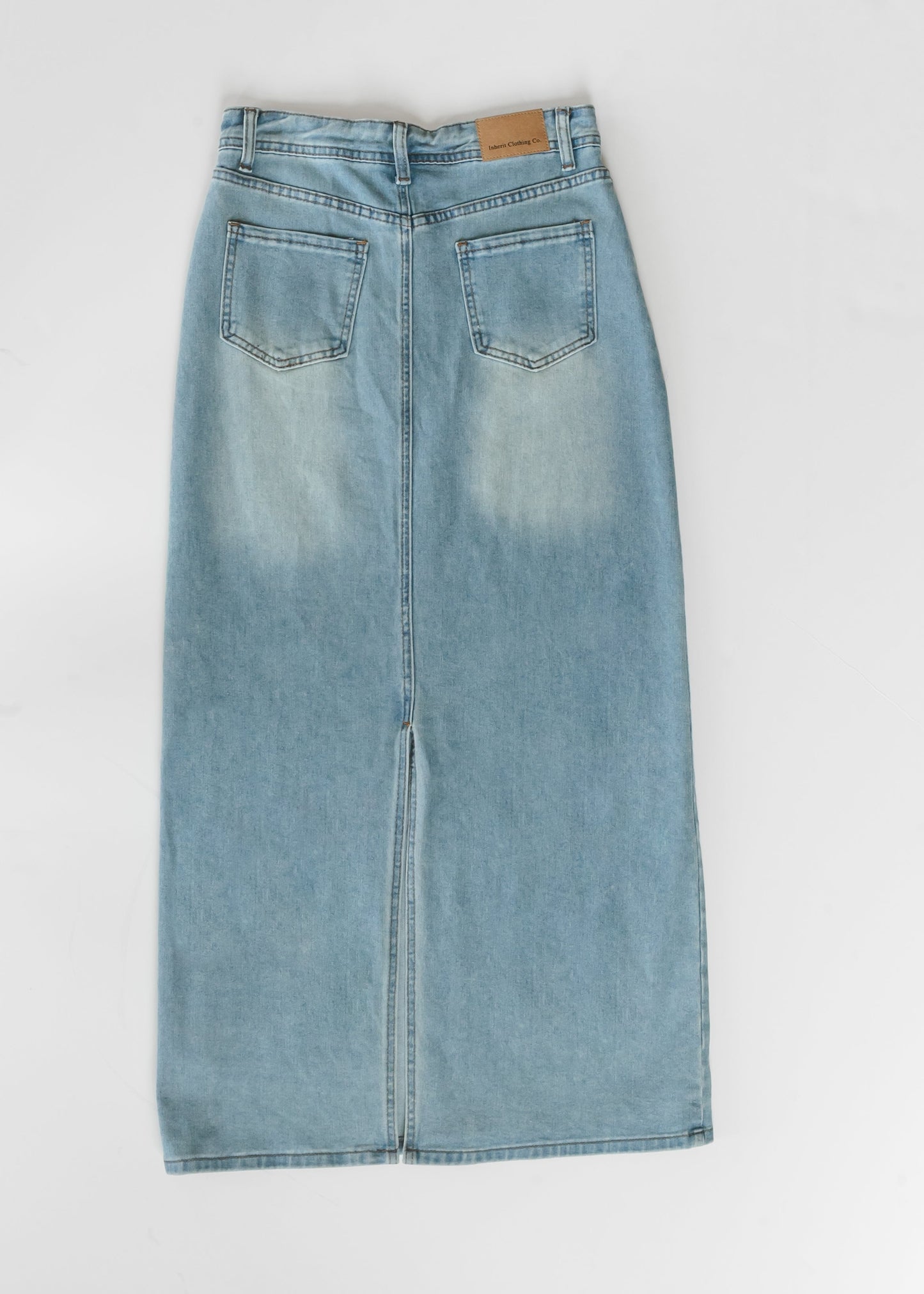 Stella Light Wash Maxi Denim Skirt
