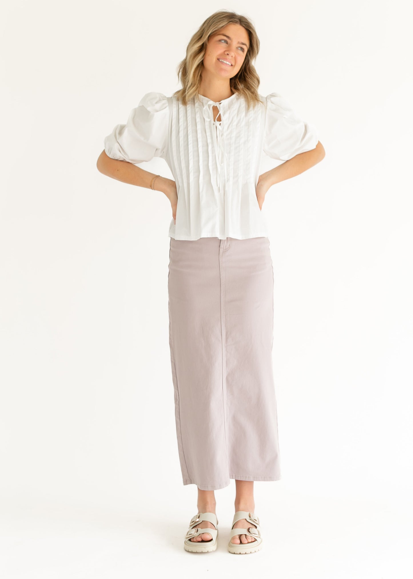Stella Lilac Denim Maxi Skirt - FINAL SALE