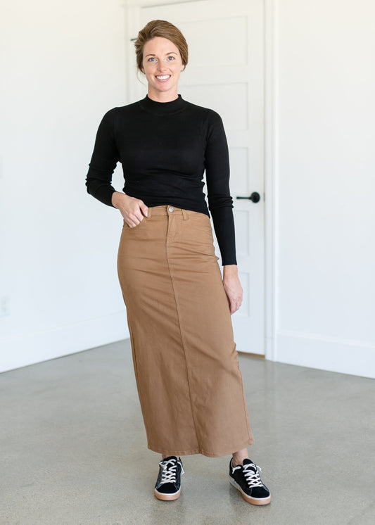 Stella Toasted Coconut Denim Maxi Skirt - FINAL SALE