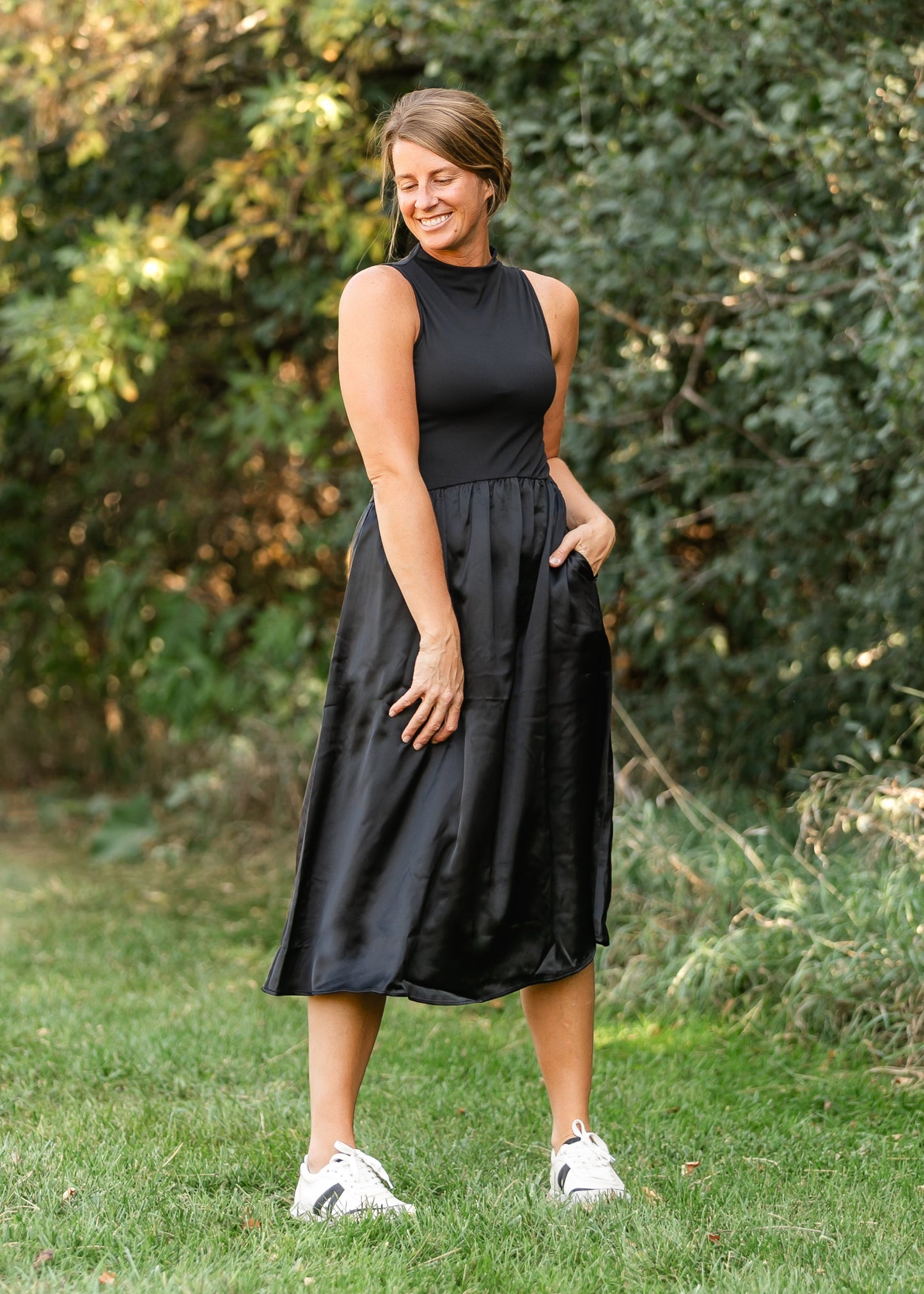 Steve Madden® Aradia Mixed Media Sleeveless Midi Dress - FINAL SALE