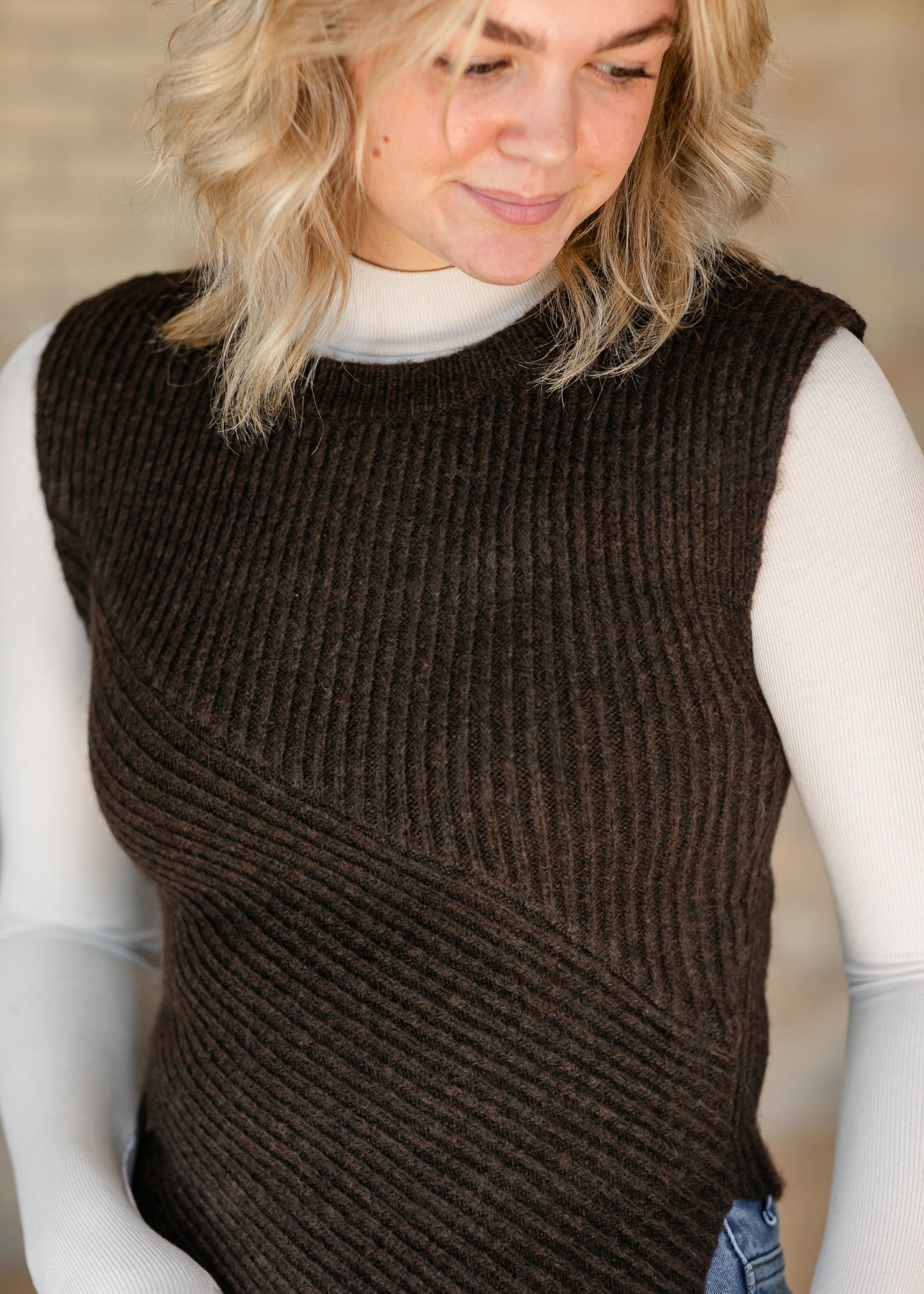 Steve Madden® Jaylin Sleeveless Brown Sweater - FINAL SALE