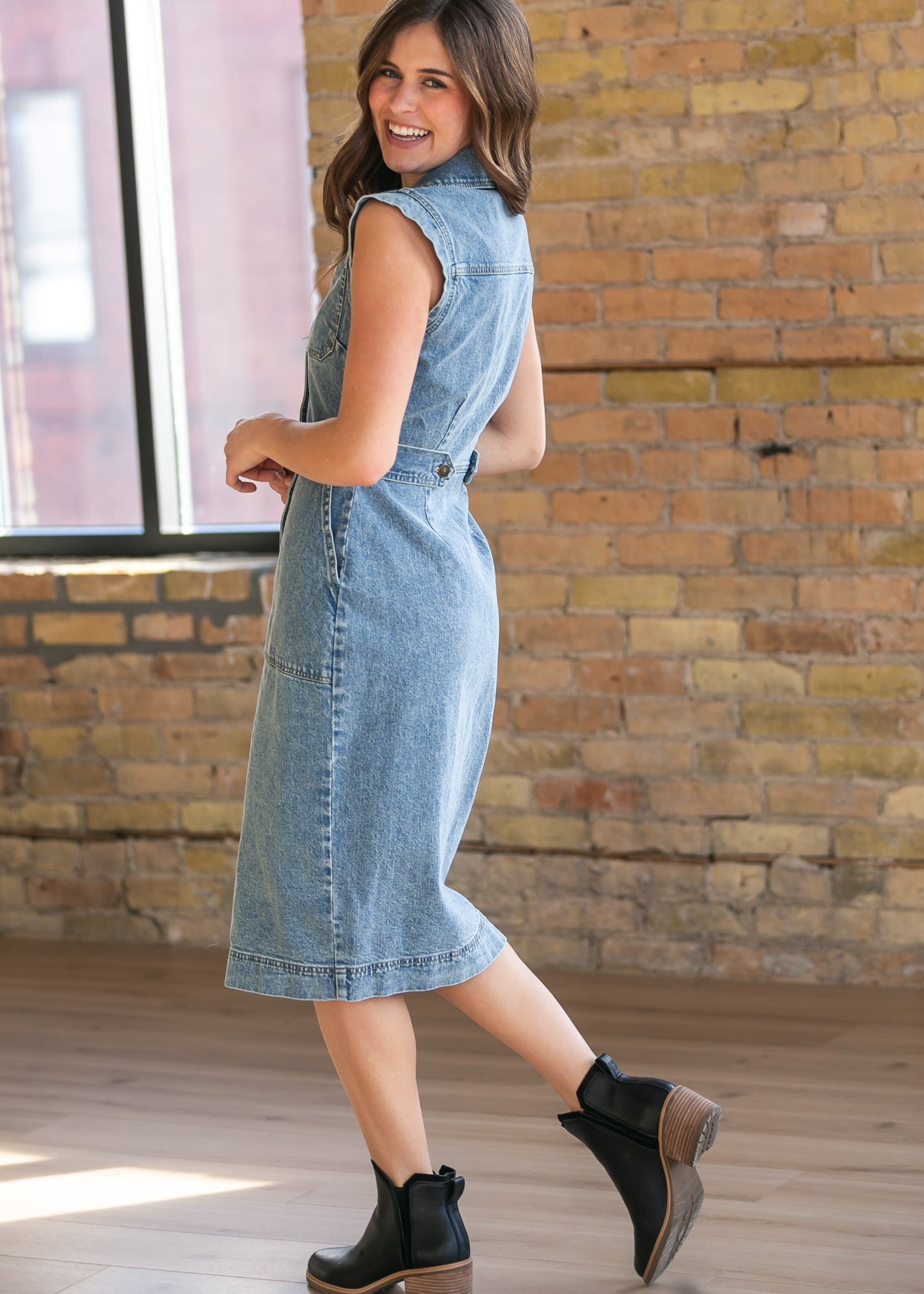 Steve Madden® Julieta Sleeveless Denim Midi Dress
