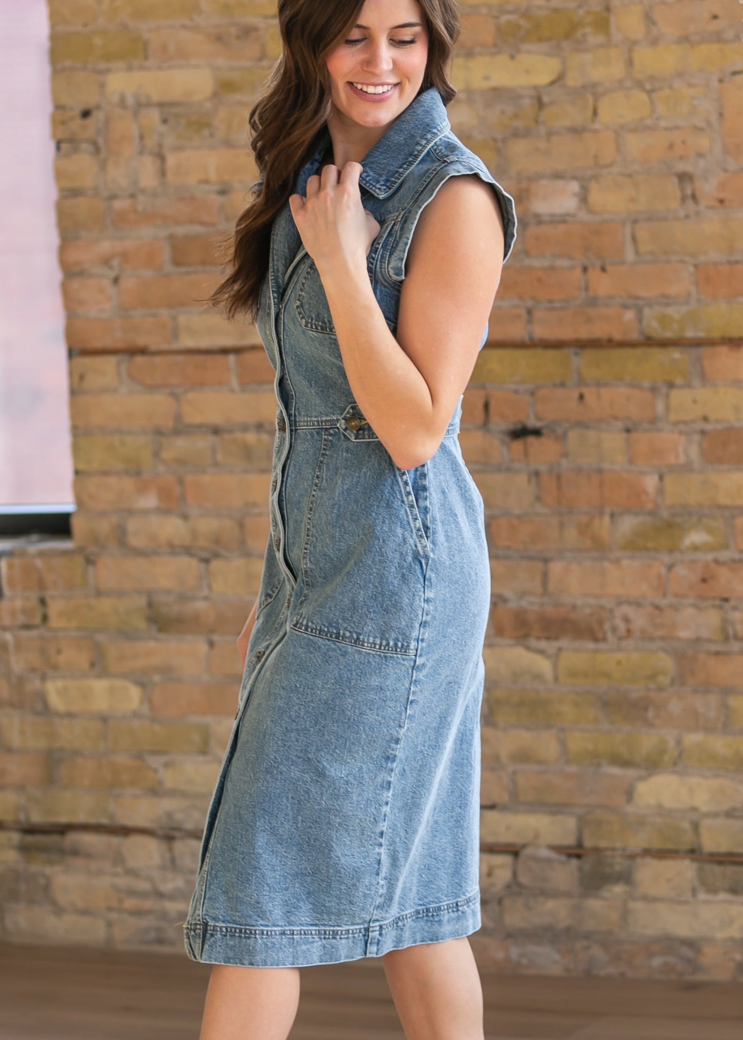 Steve Madden® Julieta Sleeveless Denim Midi Dress