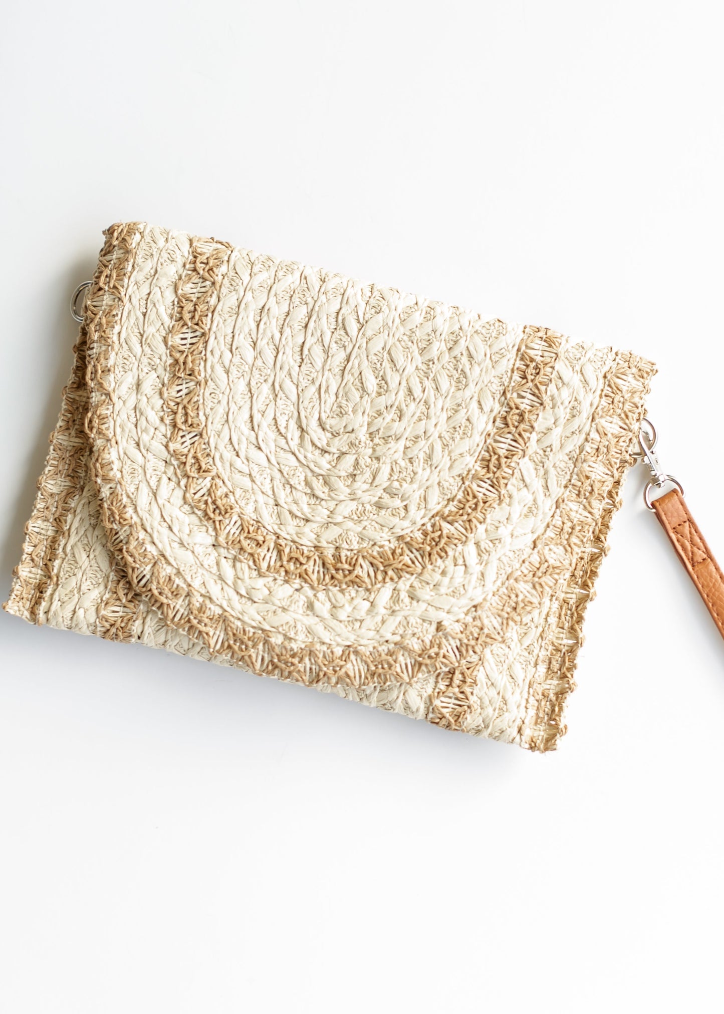 Straw Stitched Natural Clutch Bag - FINAL SALE