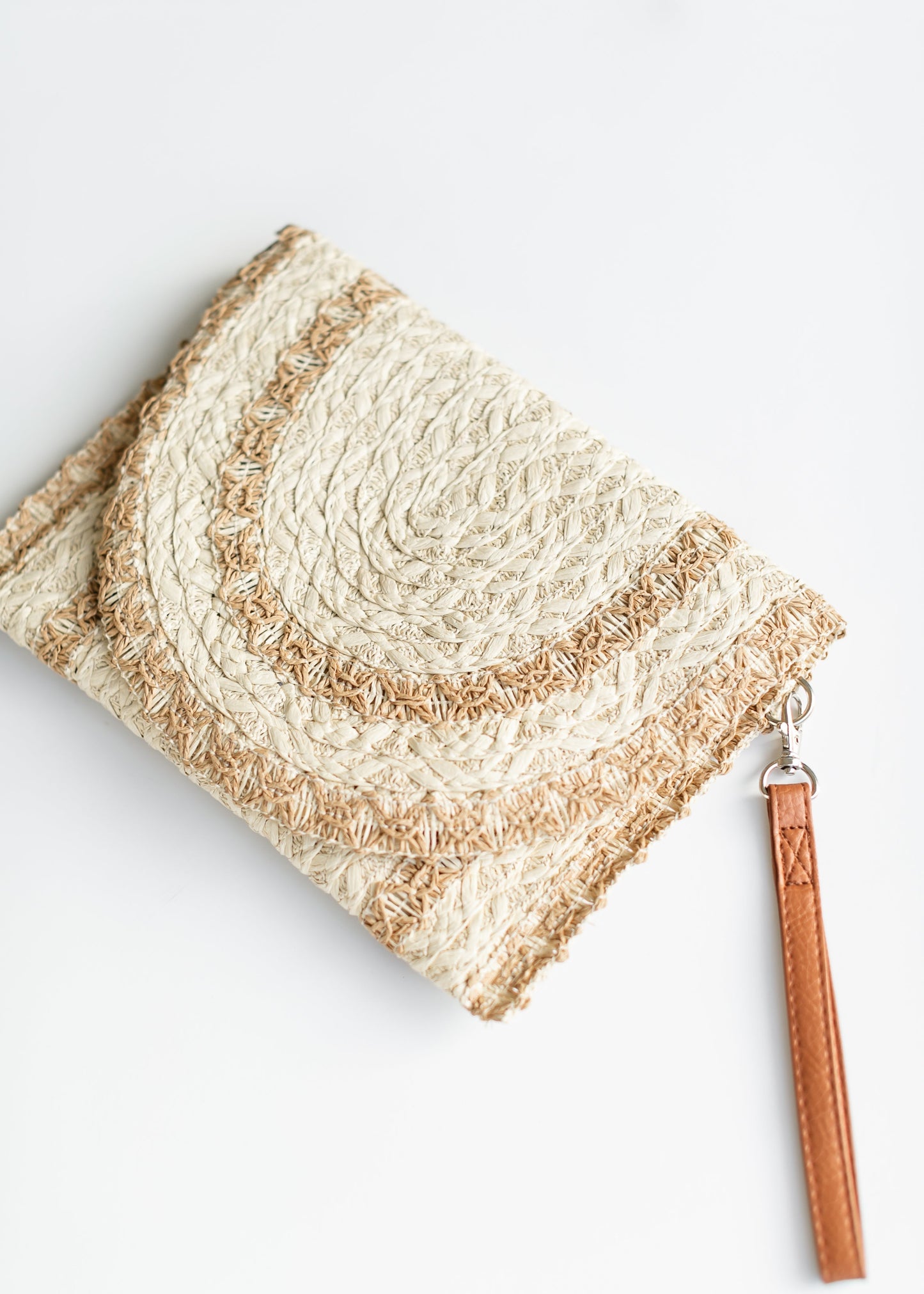 Straw Stitched Natural Clutch Bag - FINAL SALE
