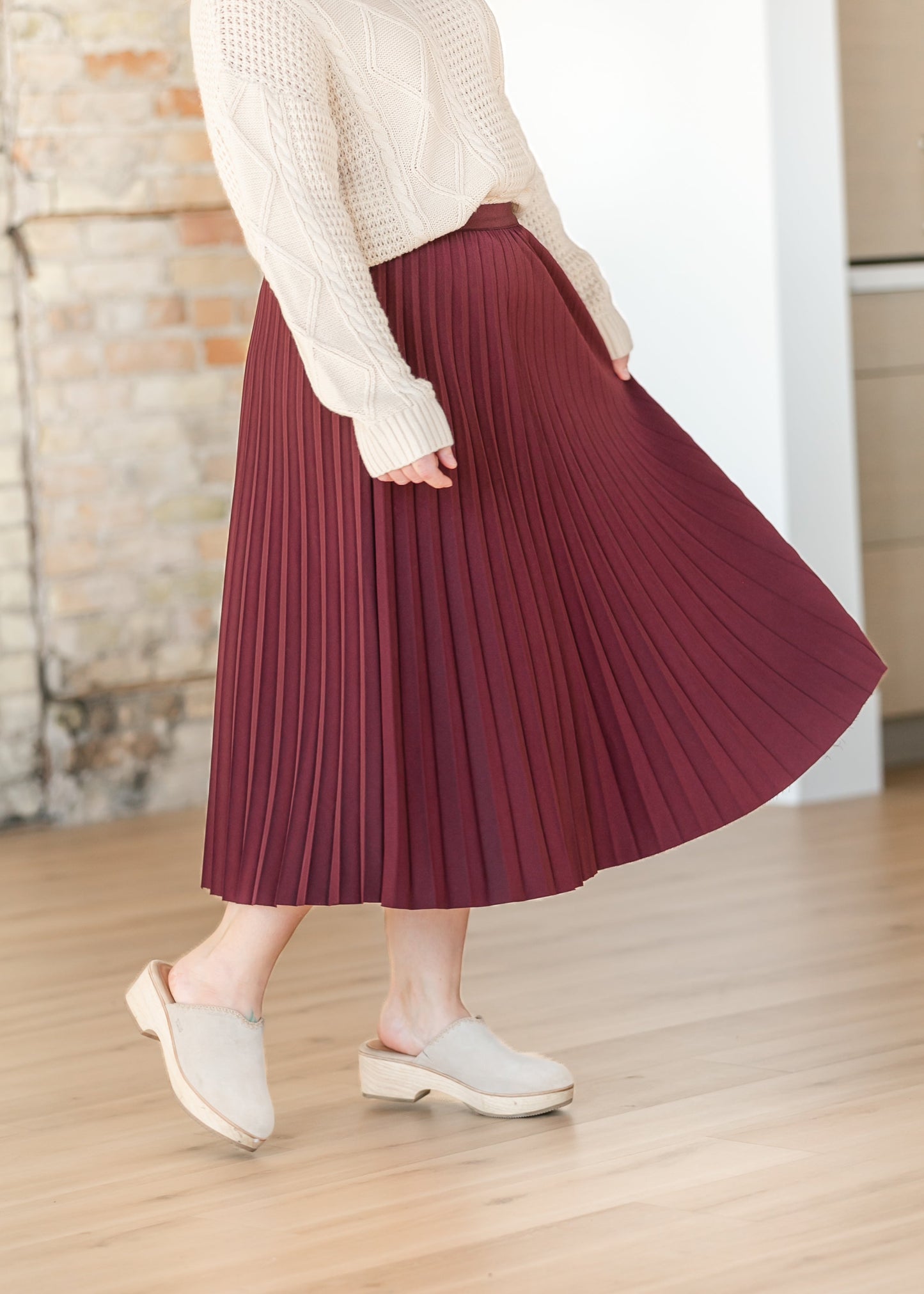 Stretchy Pleated Maxi Skirt - FINAL SALE