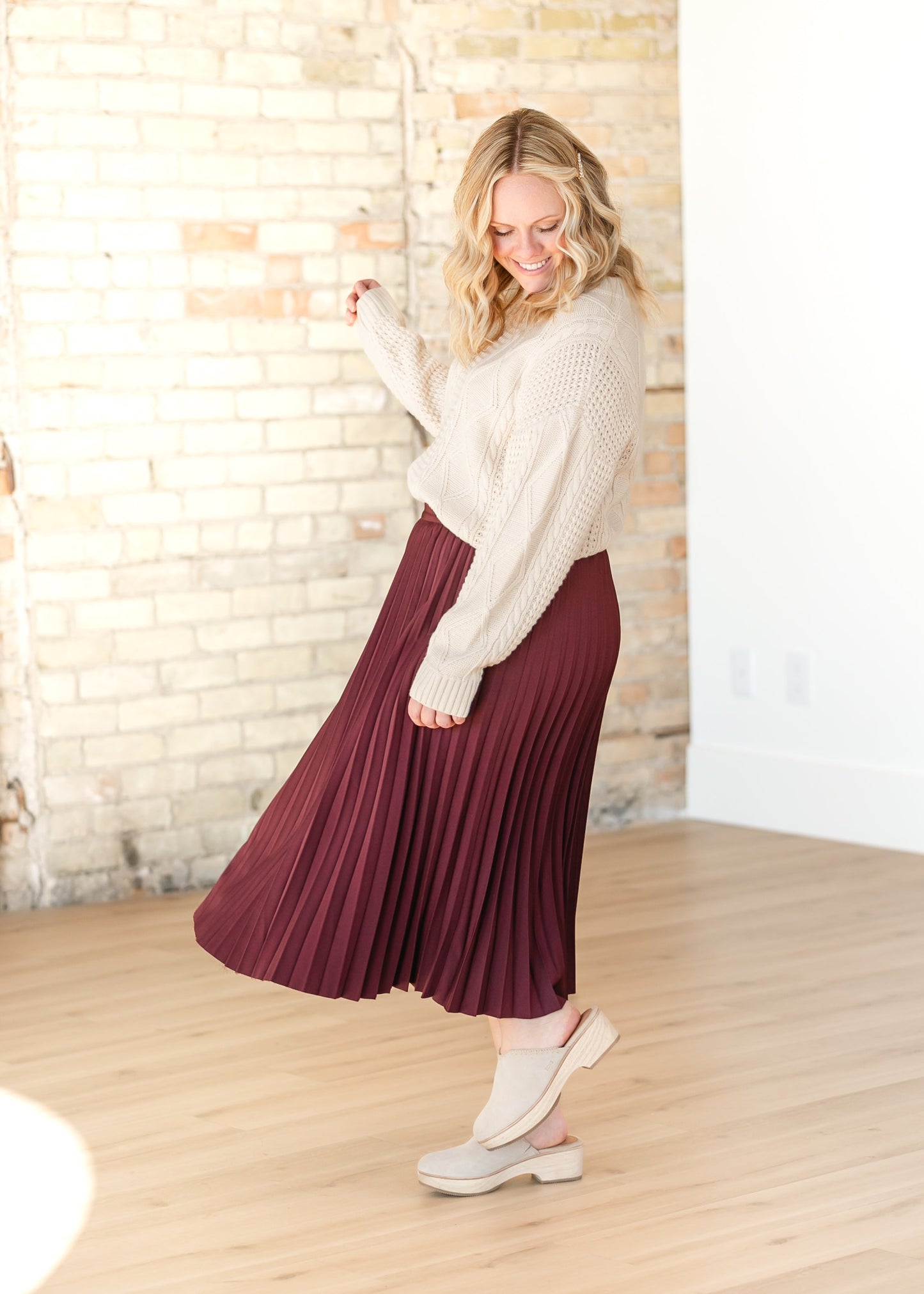 Stretchy Pleated Maxi Skirt - FINAL SALE