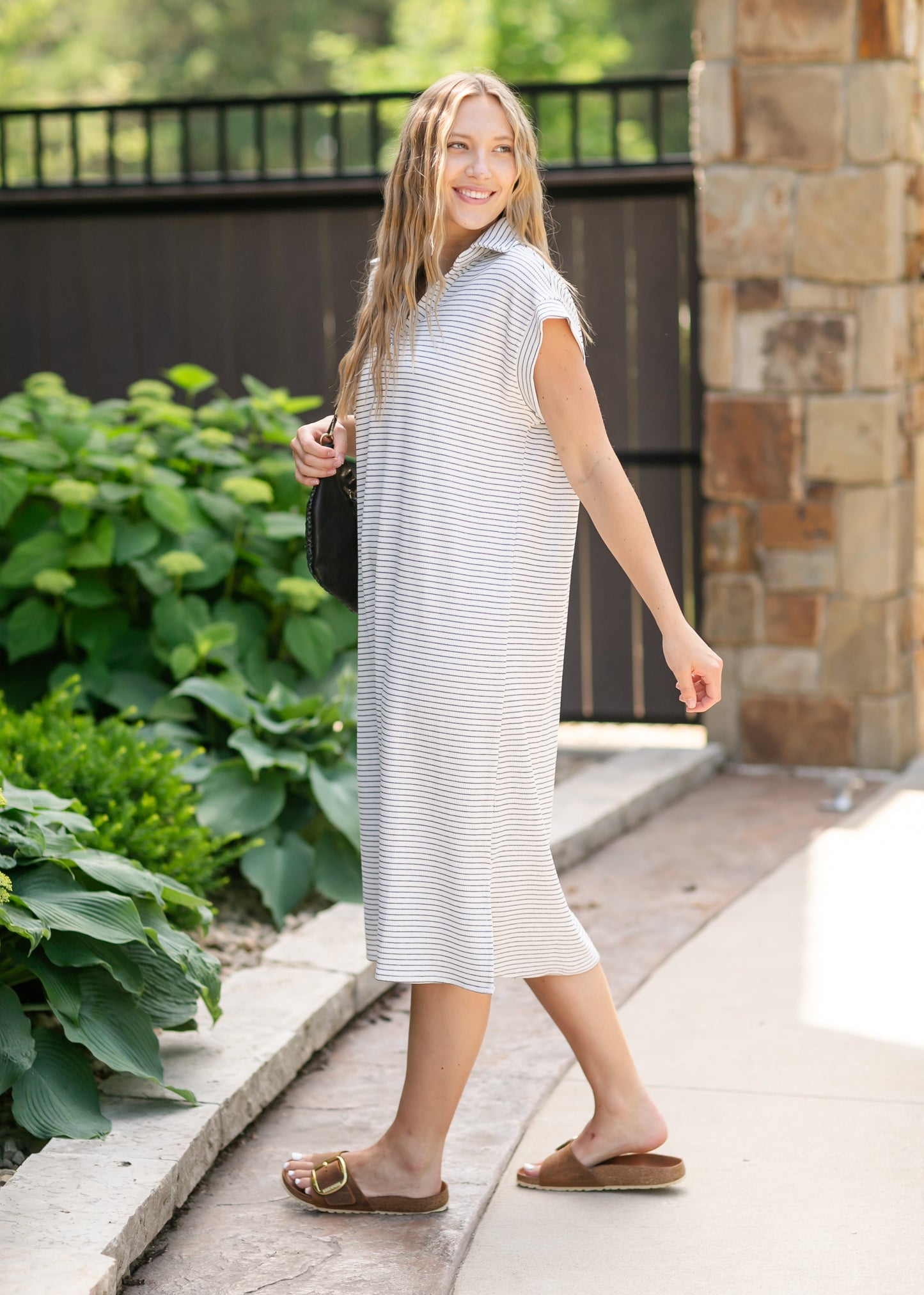 Stripe Collar Knit Dress - FINAL SALE