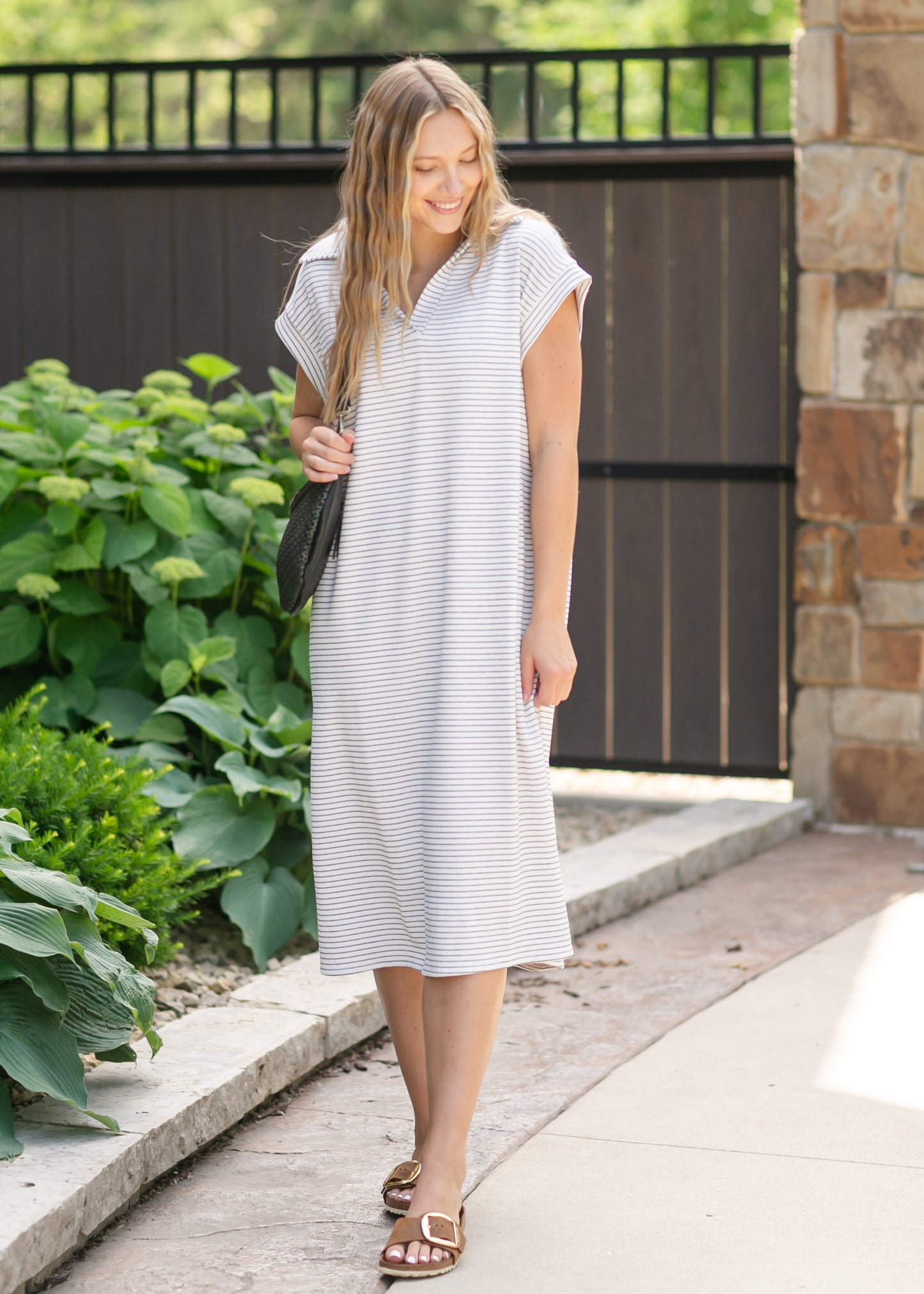 Stripe Collar Knit Dress - FINAL SALE