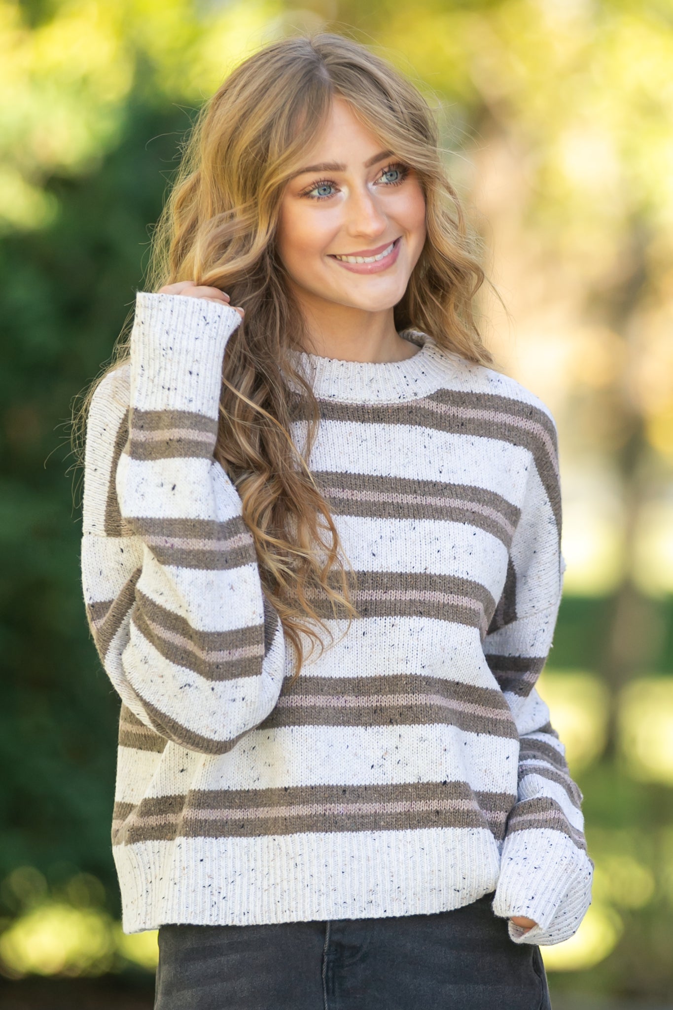 Stripe Crewneck Knit Sweater