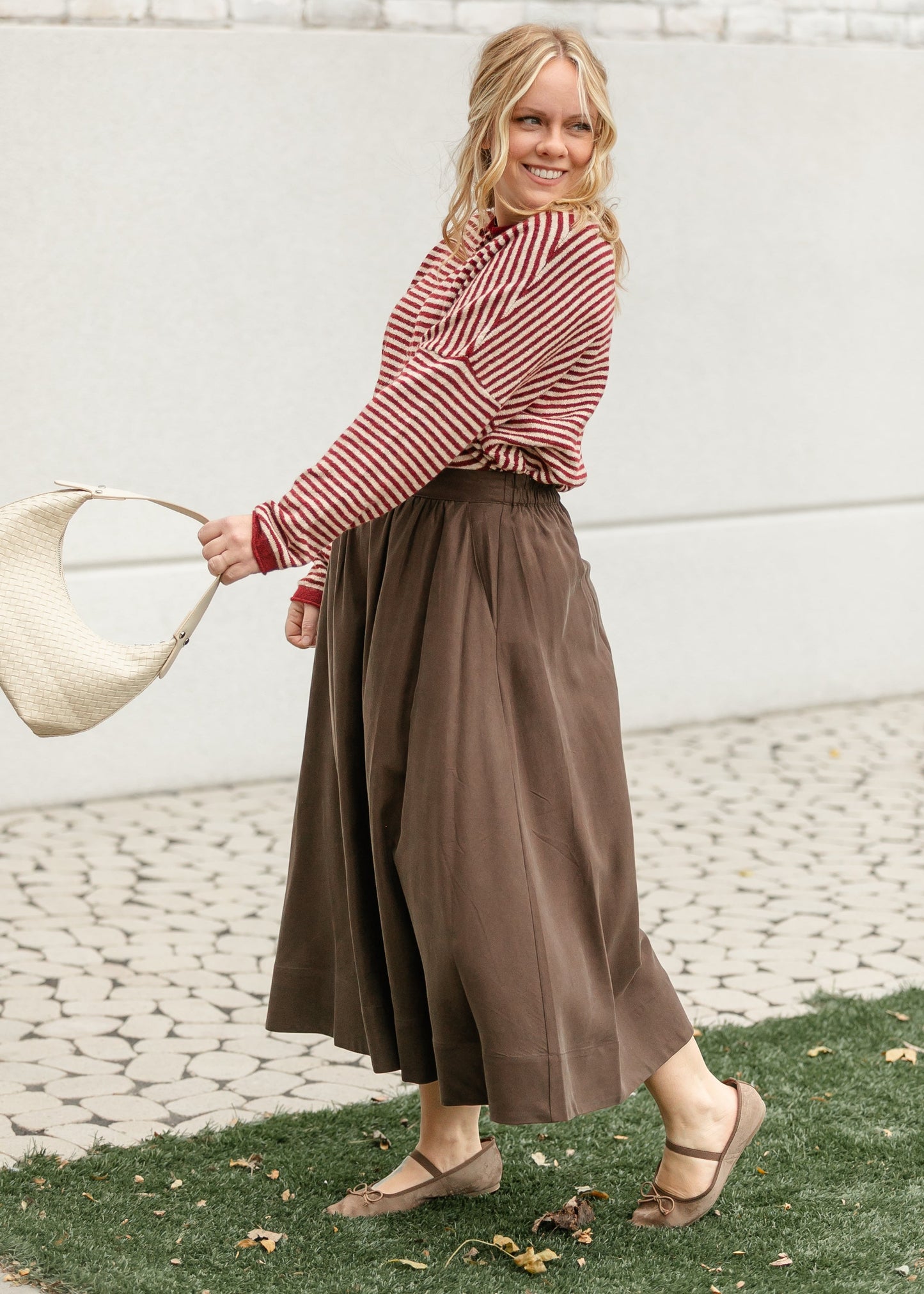 Stripe Knit Drop Shoulder Cardigan
