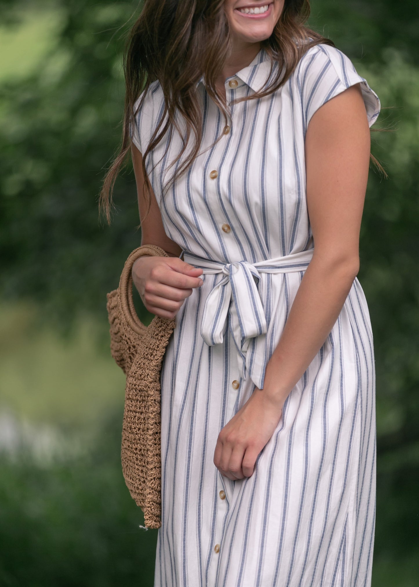 Striped Collared Shirt Dress