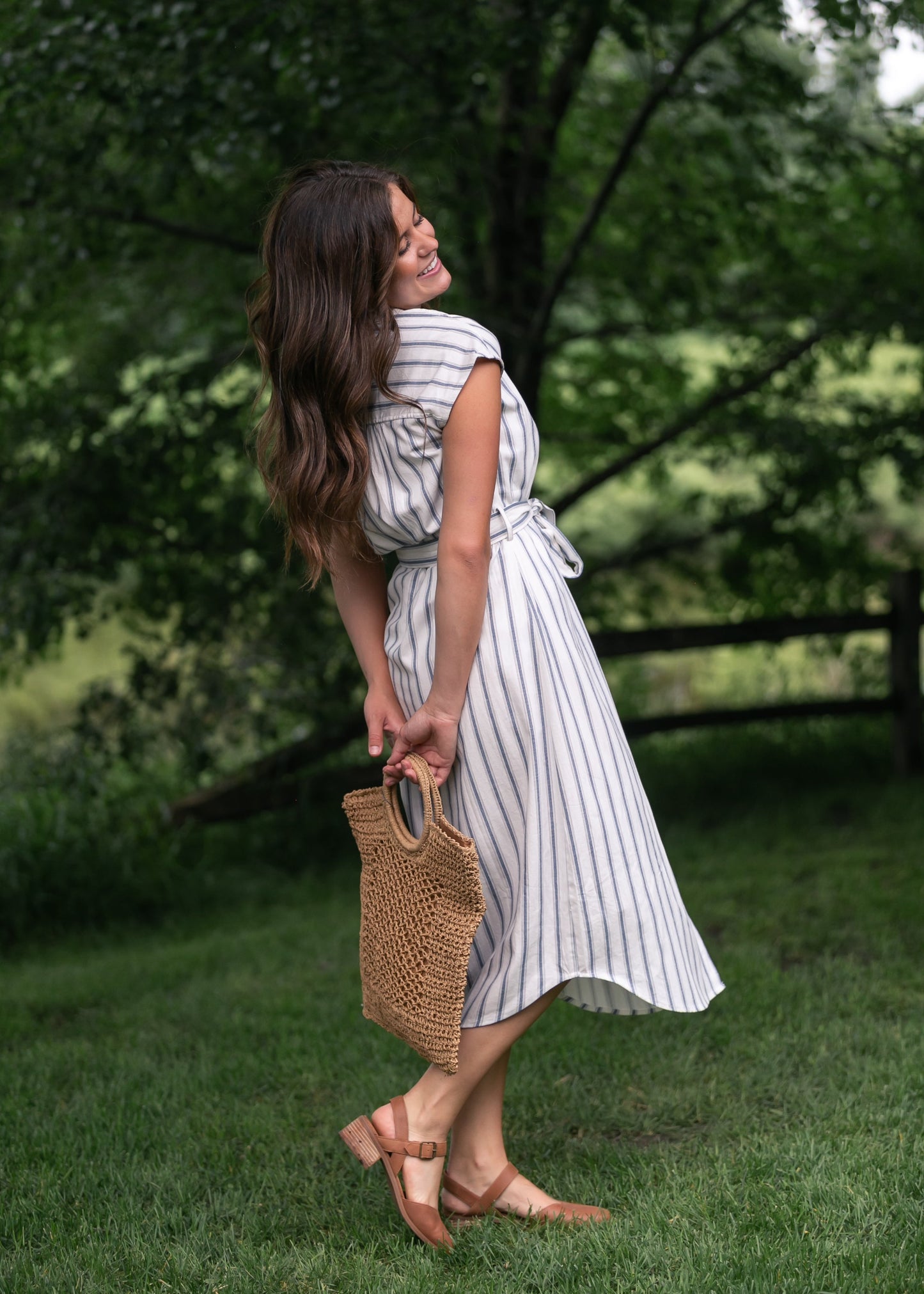 Striped Collared Shirt Dress