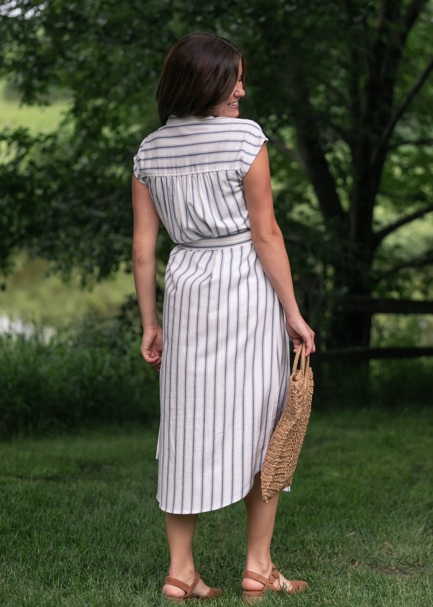 Striped Collared Shirt Dress