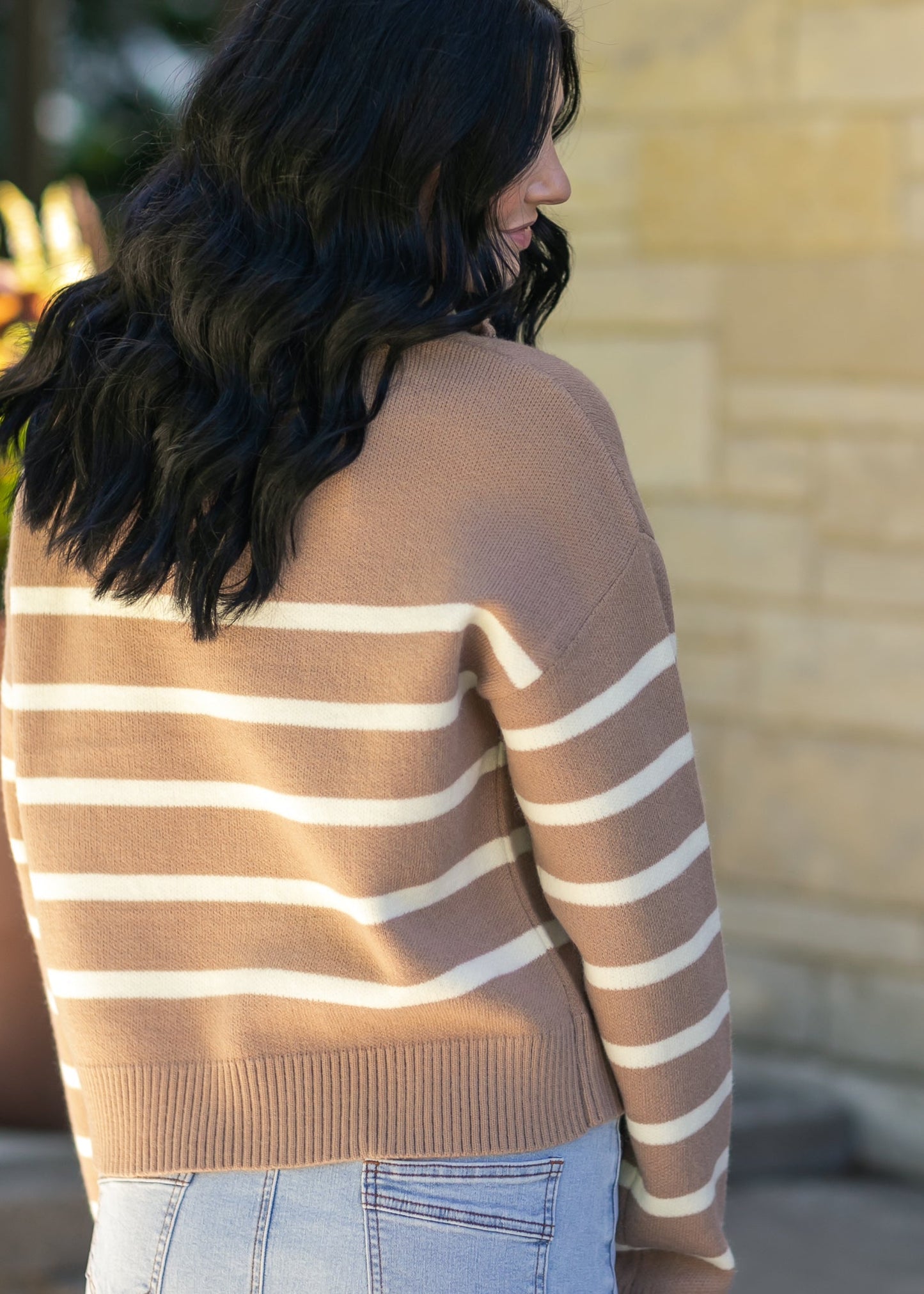 Striped Half Zip Sweater - FINAL SALE