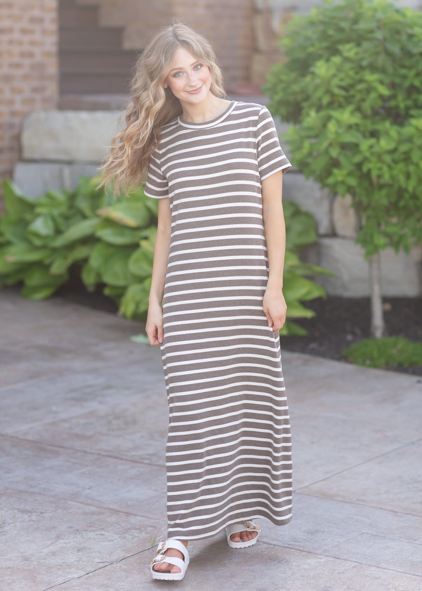 Striped Knit Maxi Dress