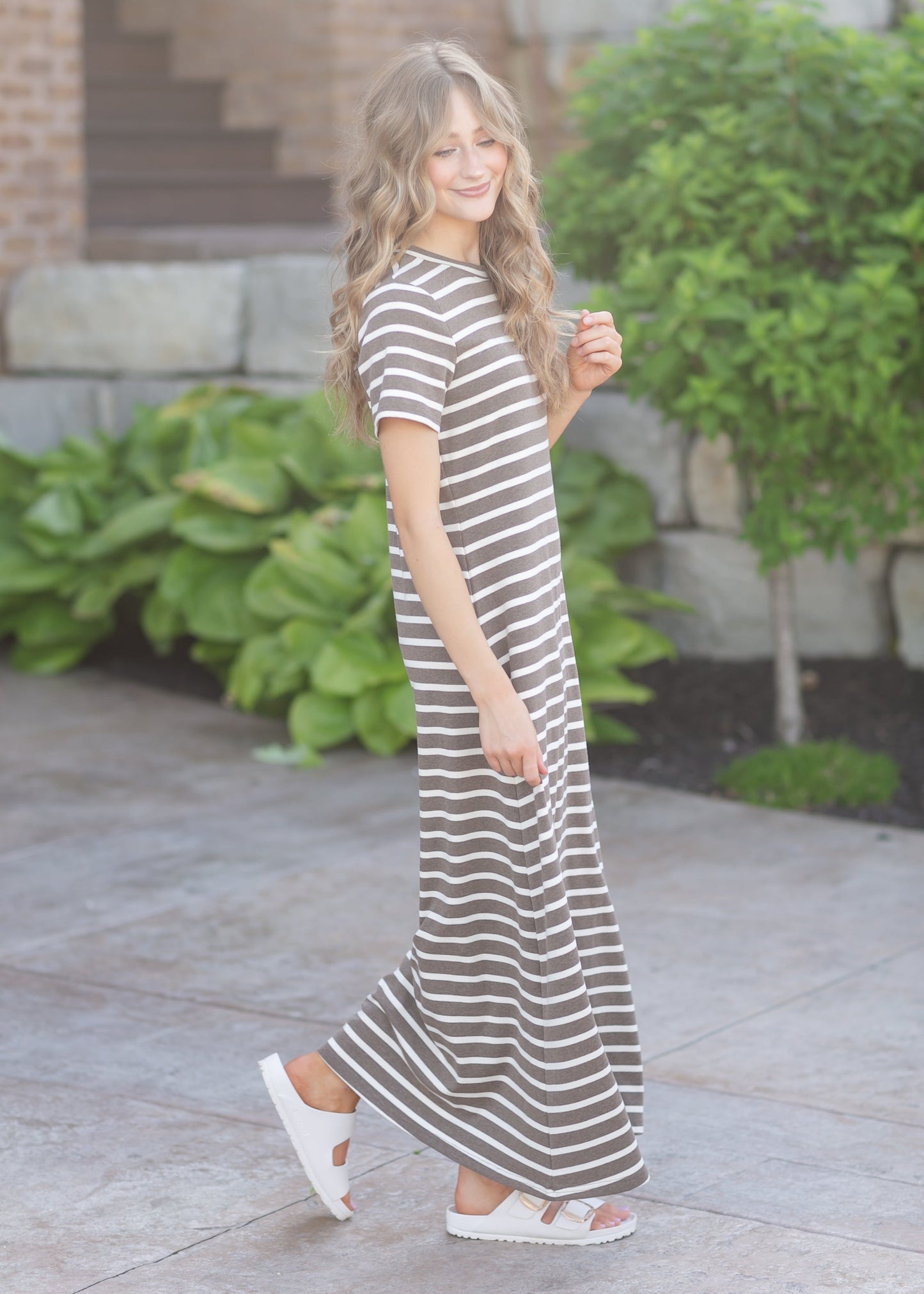 Striped Knit Maxi Dress